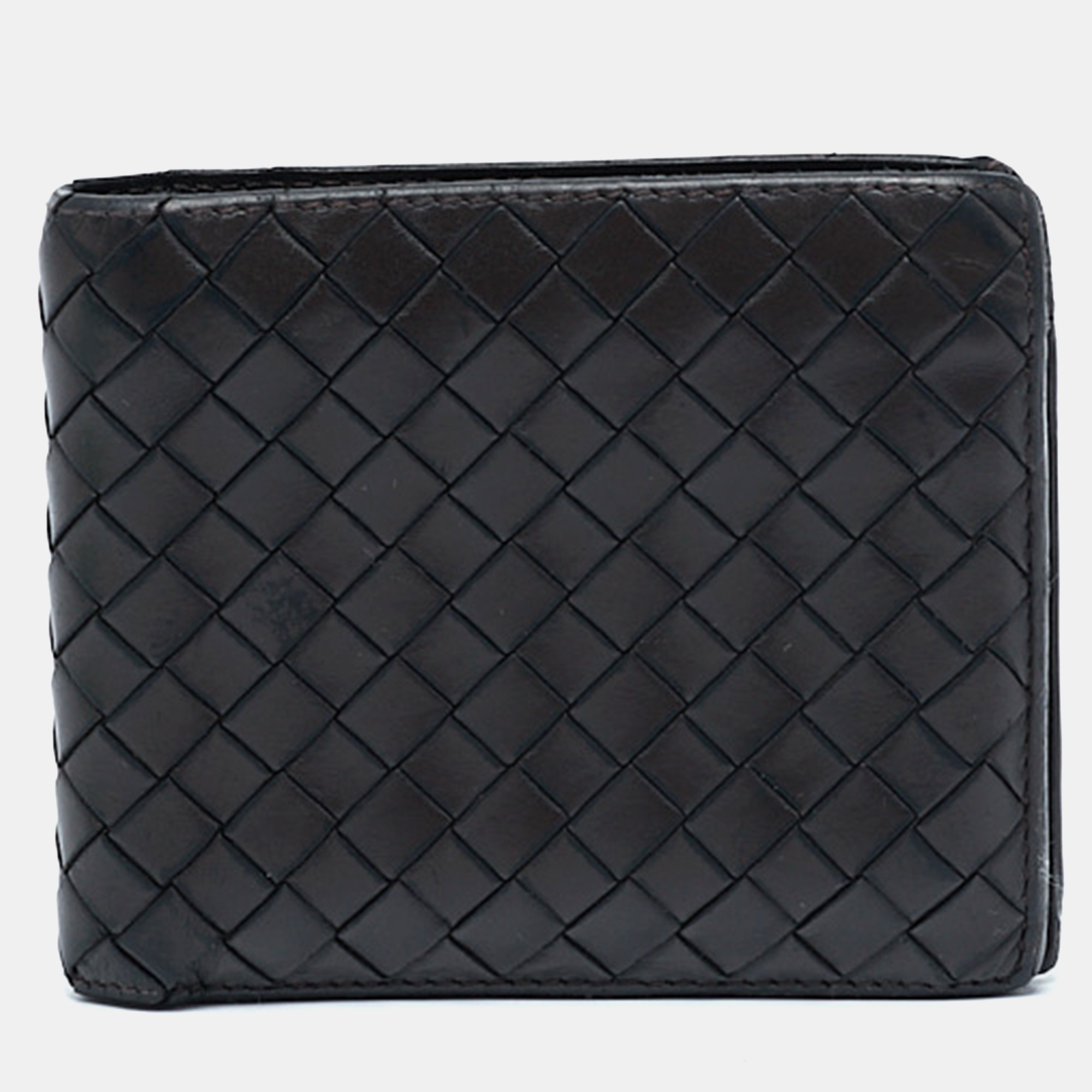 

Bottega Veneta Dark Brown Intrecciato Leather Bifold Wallet