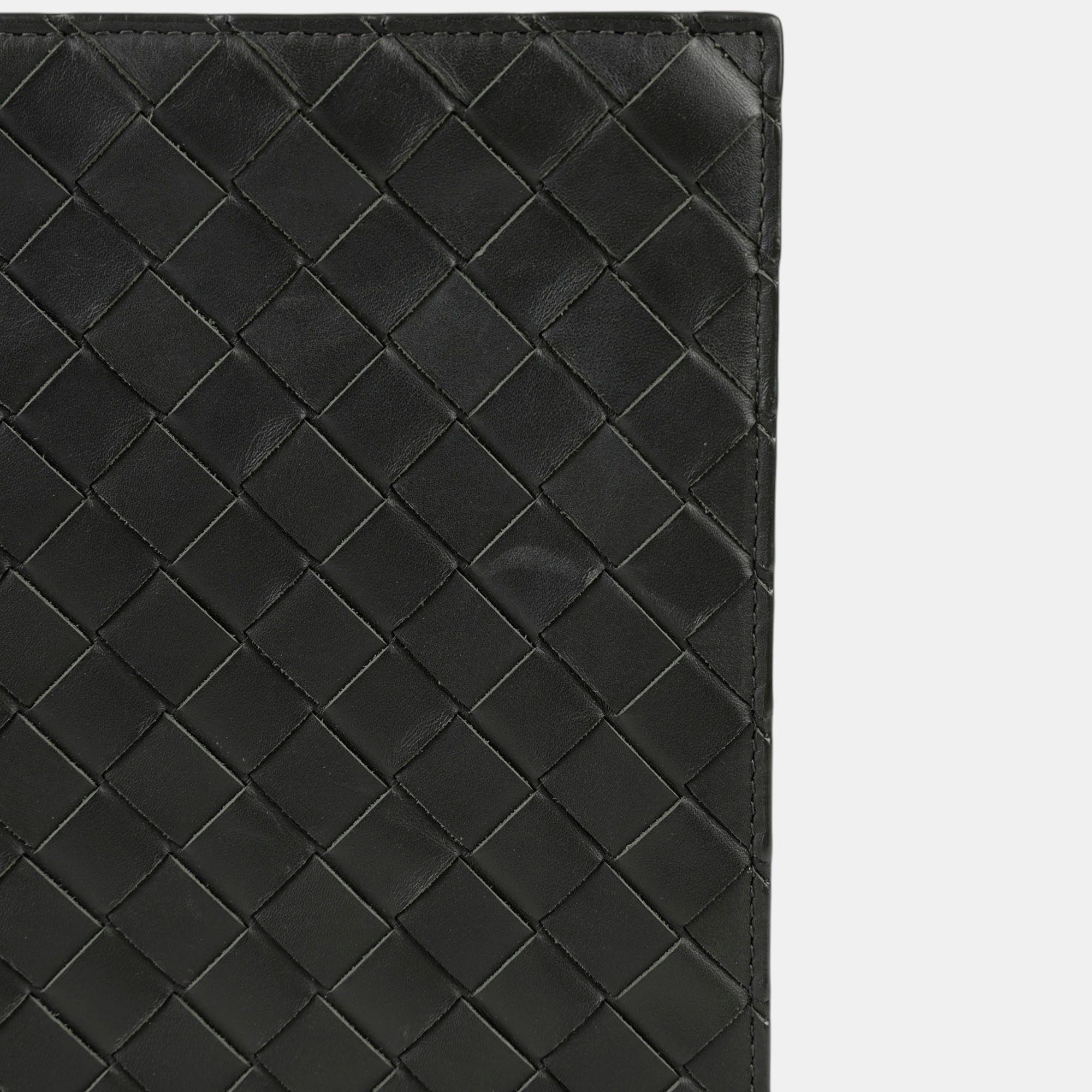Bottega Veneta  Intrecciato Leather Half Zipper Pouch 