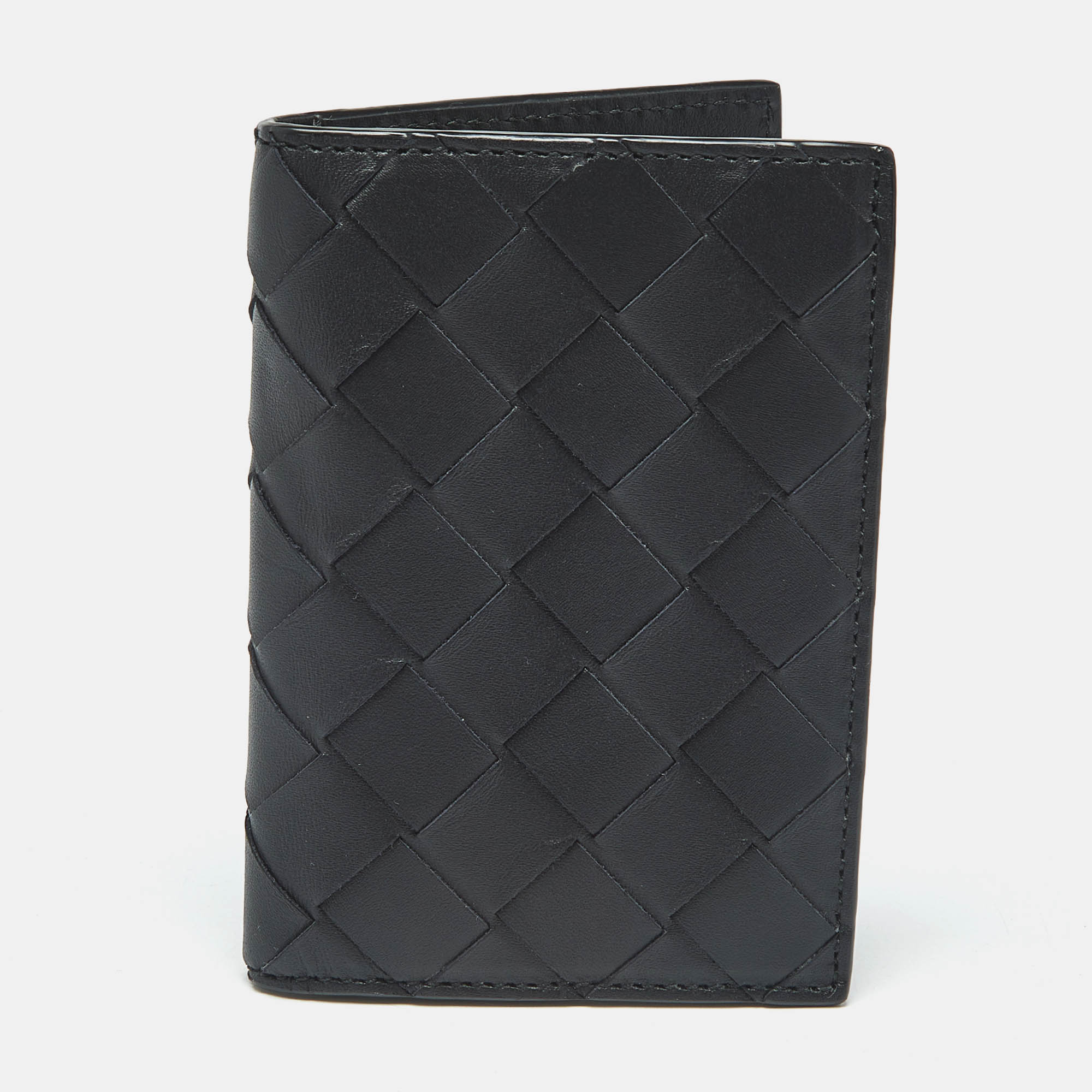 

Bottega Veneta Black Intrecciato Leather Bifold Card Holder