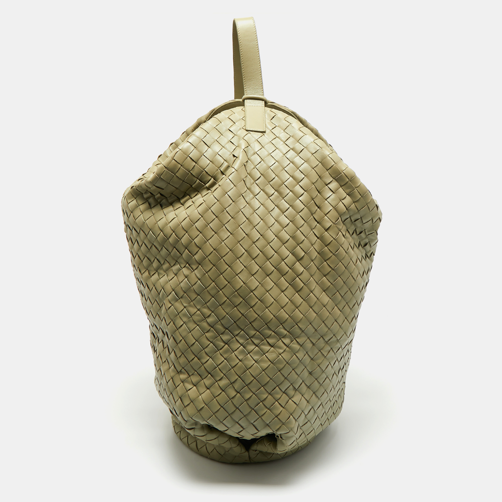 

Bottega Veneta Green Intrecciato Leather Large Hop Bag