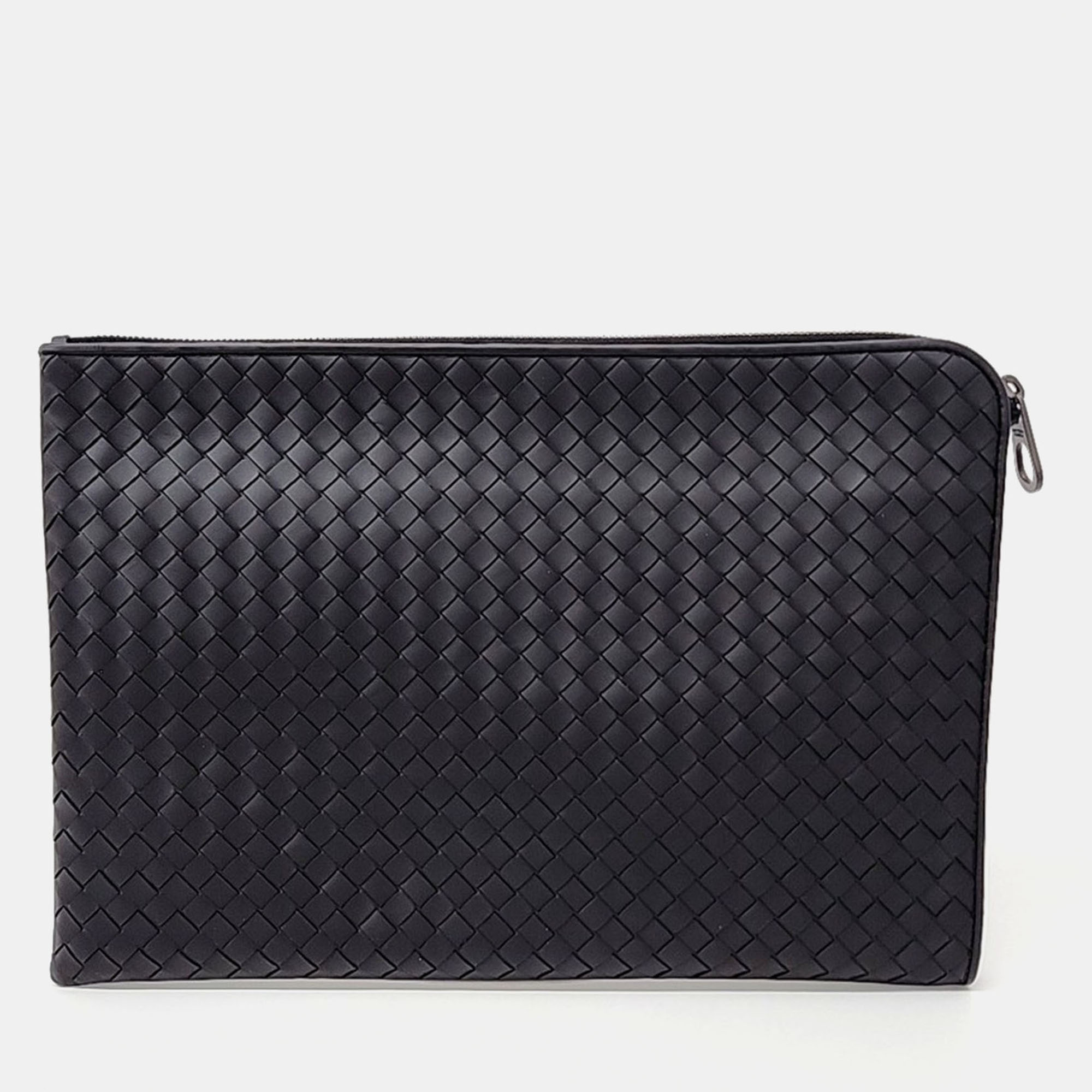 

Bottega Veneta Black Leather mesh clutch