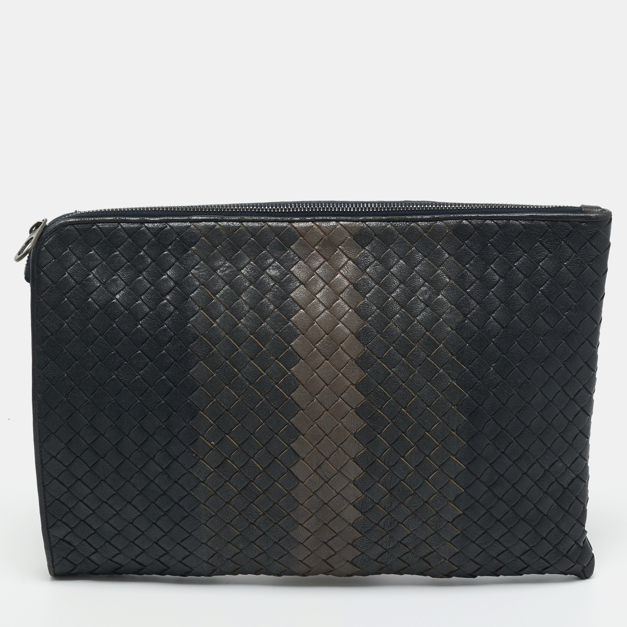 

Bottega Veneta Tricolor Intrecciato Leather Document Pouch, Multicolor