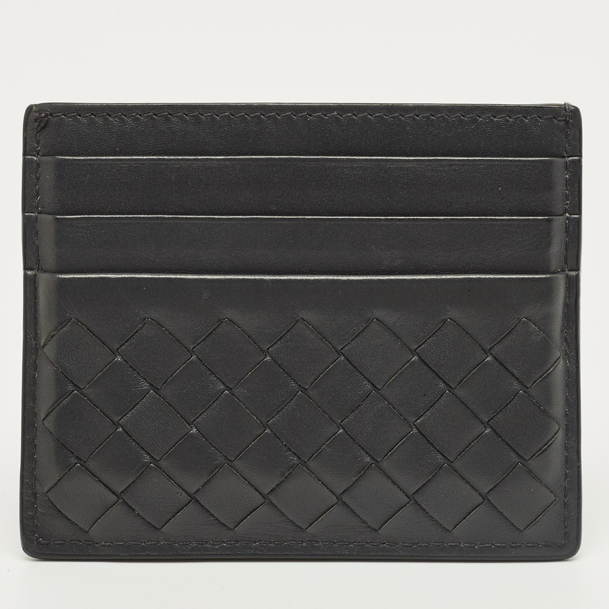 

Bottega Veneta Grey Intrecciato Leather Card Holder