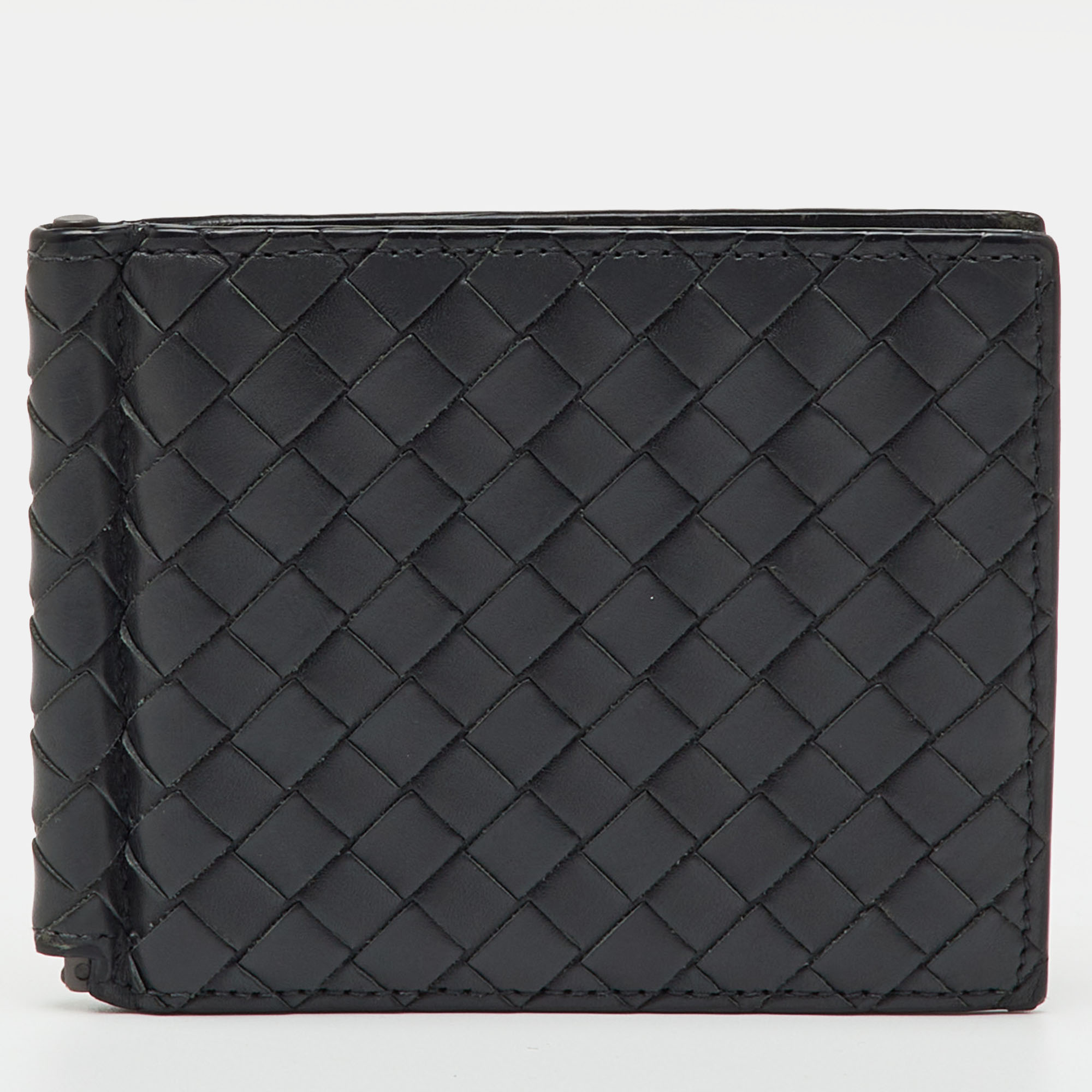 

Bottega Veneta Grey Intrecciato Leather Bill Clip Wallet