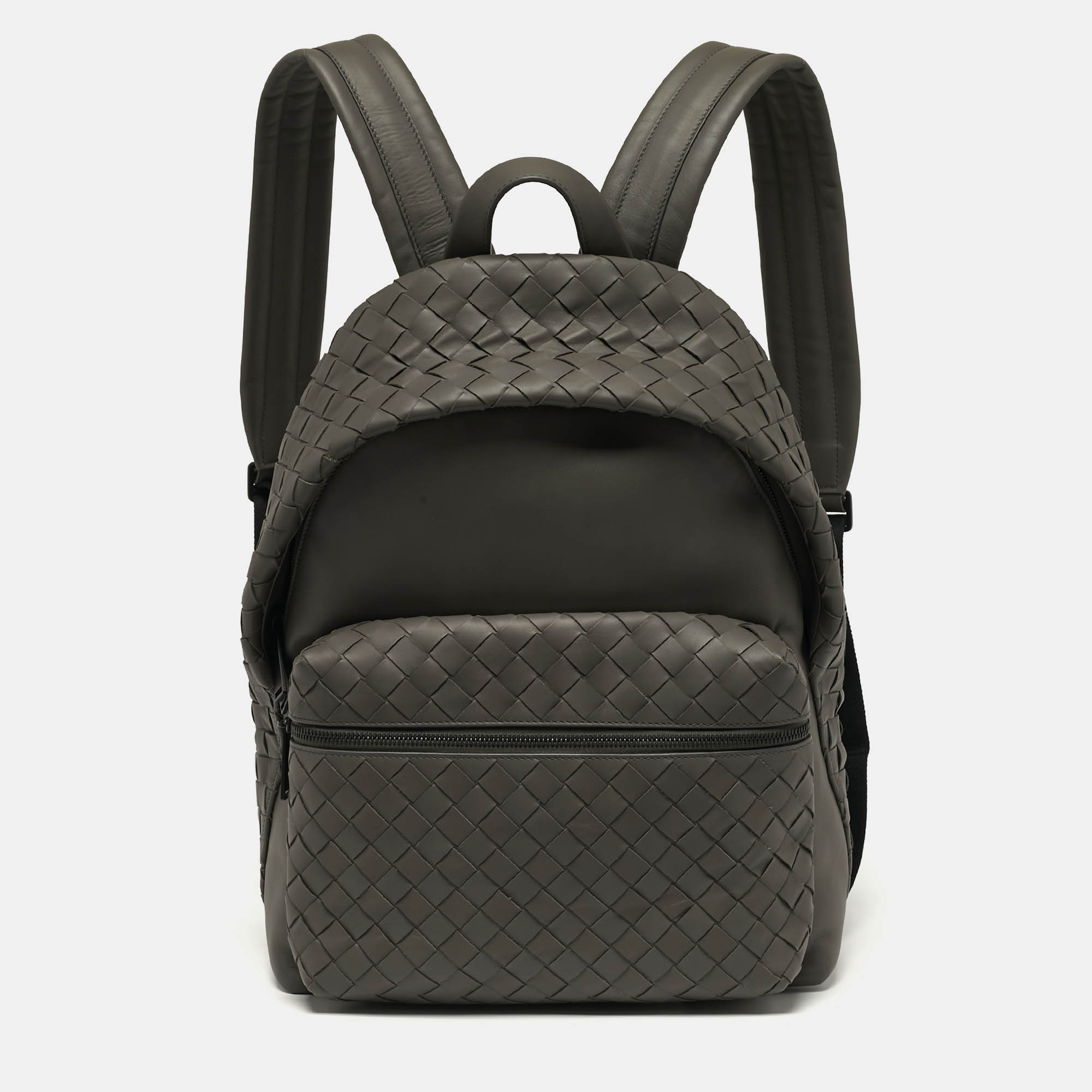 

Bottega Veneta Grey Intrecciato Leather Backpack