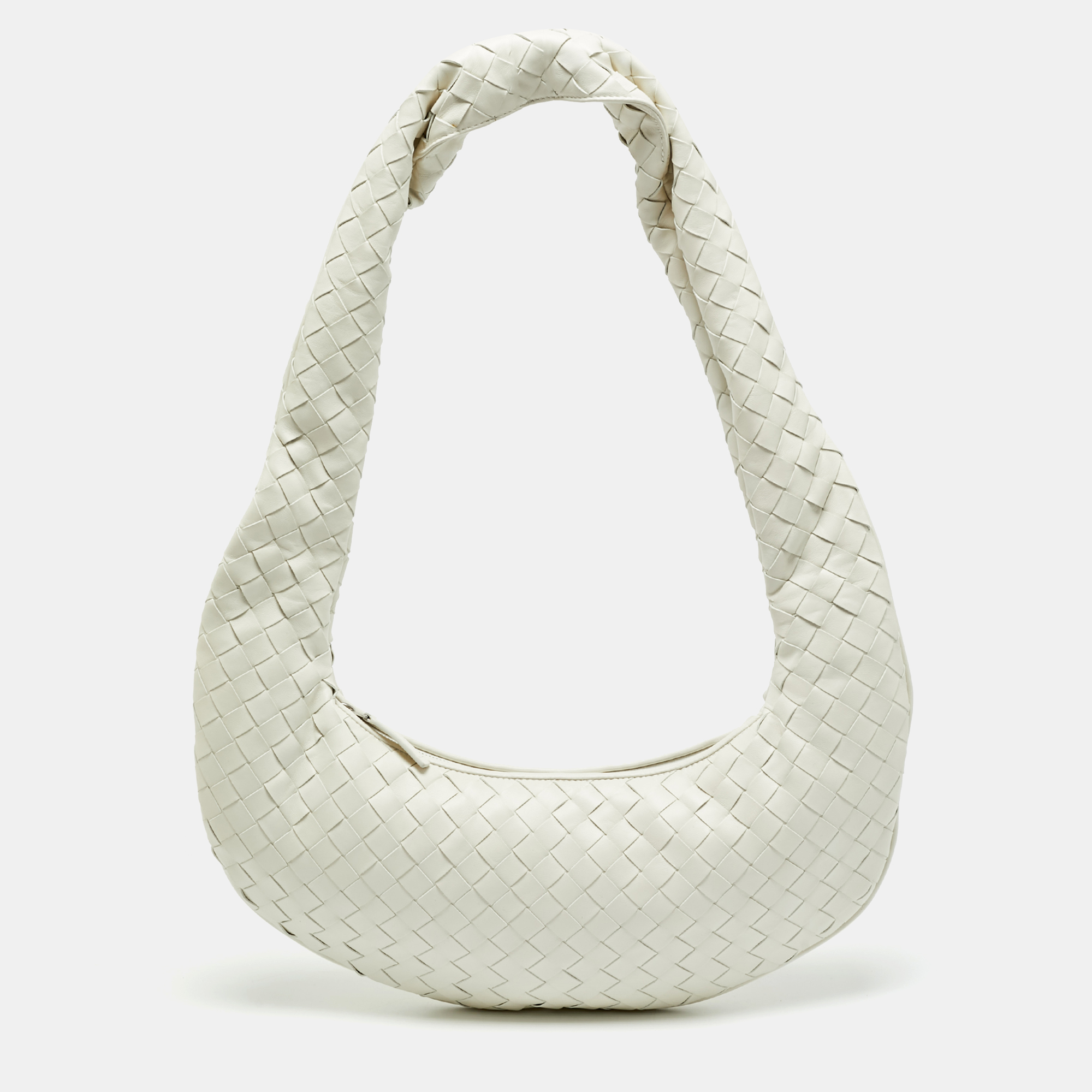

Bottega Veneta Buddy Off White Intrecciation Leather Crossbody Bag