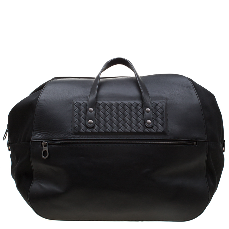 Bottega Veneta Black Nylon and Leather Duffle Bag
