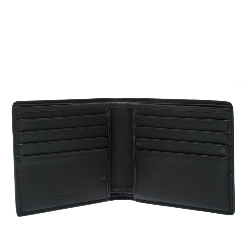 

Bottega Veneta Dark Green Intrecciato Leather Bifold Wallet