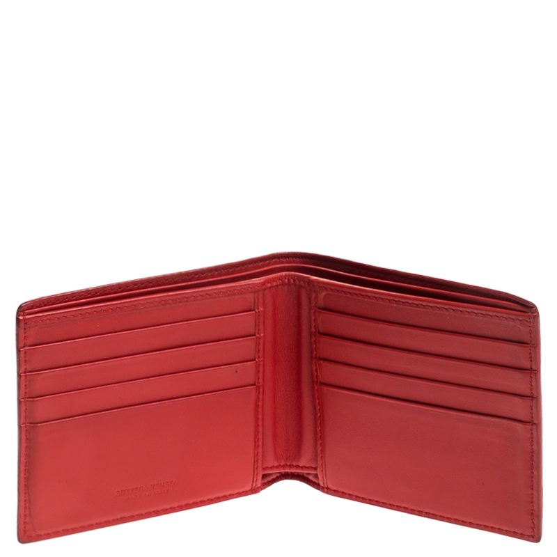 

Bottega Veneta Red Intrecciato Leather Bifold Wallet