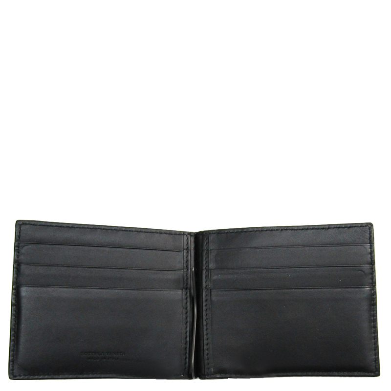

Bottega Veneta Black Intrecciato Leather Money Clip Wallet