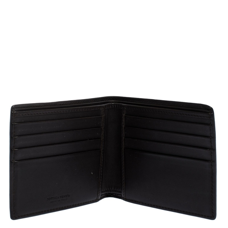 

Bottega Veneta Dark Brown Intrecciato Leather Bifold Wallet