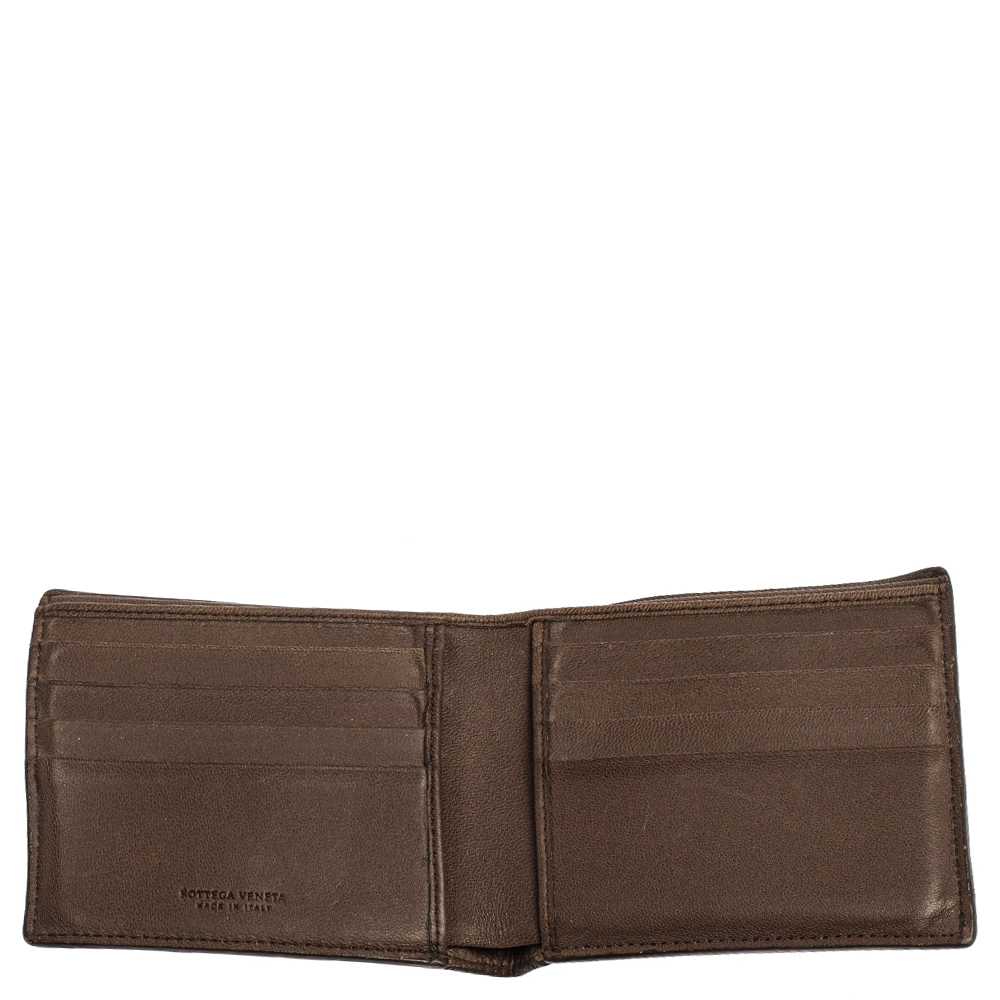 

Bottega Veneta Brown Intrecciato Leather Bifold Wallet