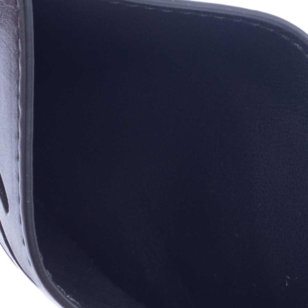 

Bottega Veneta Black/Blue Laser Cut Leather Card Holder