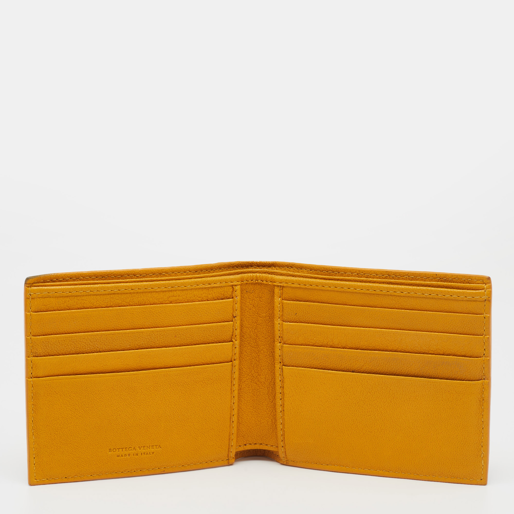 

Bottega Veneta Mustard Intrecciato Leather Bifold Wallet, Yellow