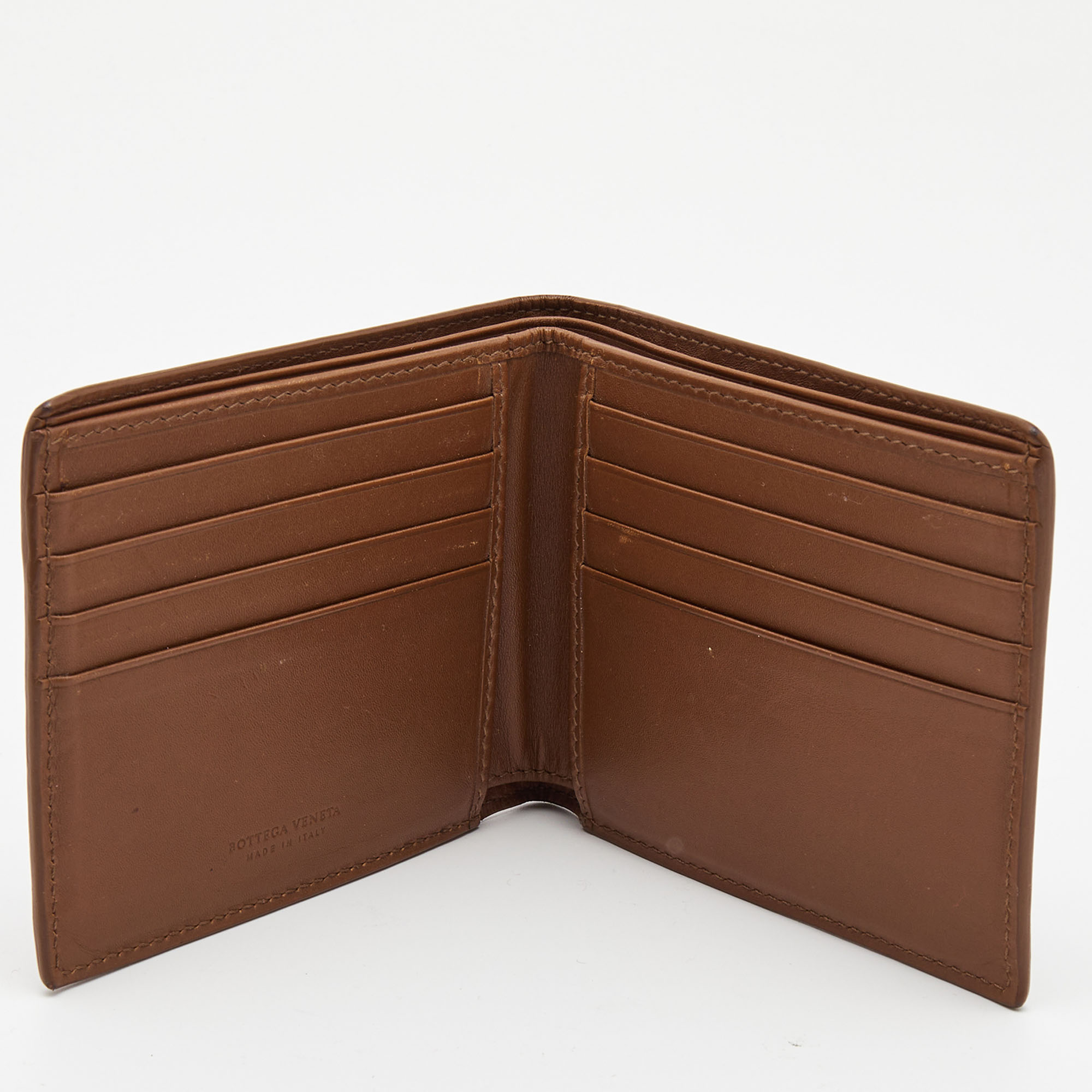 

Bottega Veneta Brown Intrecciato Leather Bifold Wallet