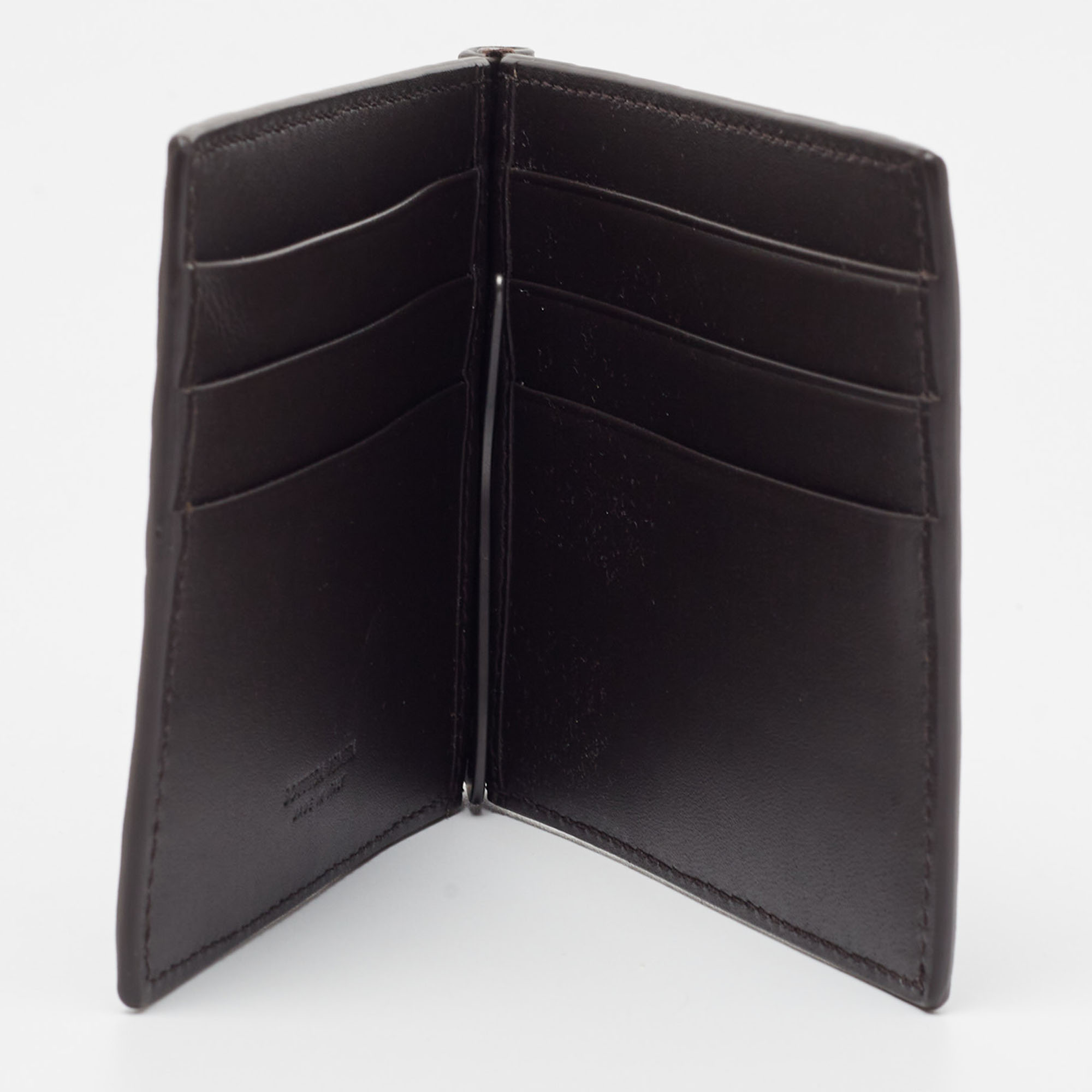 

Bottega Veneta Dark Brown Intrecciato Leather Bill Clip Wallet