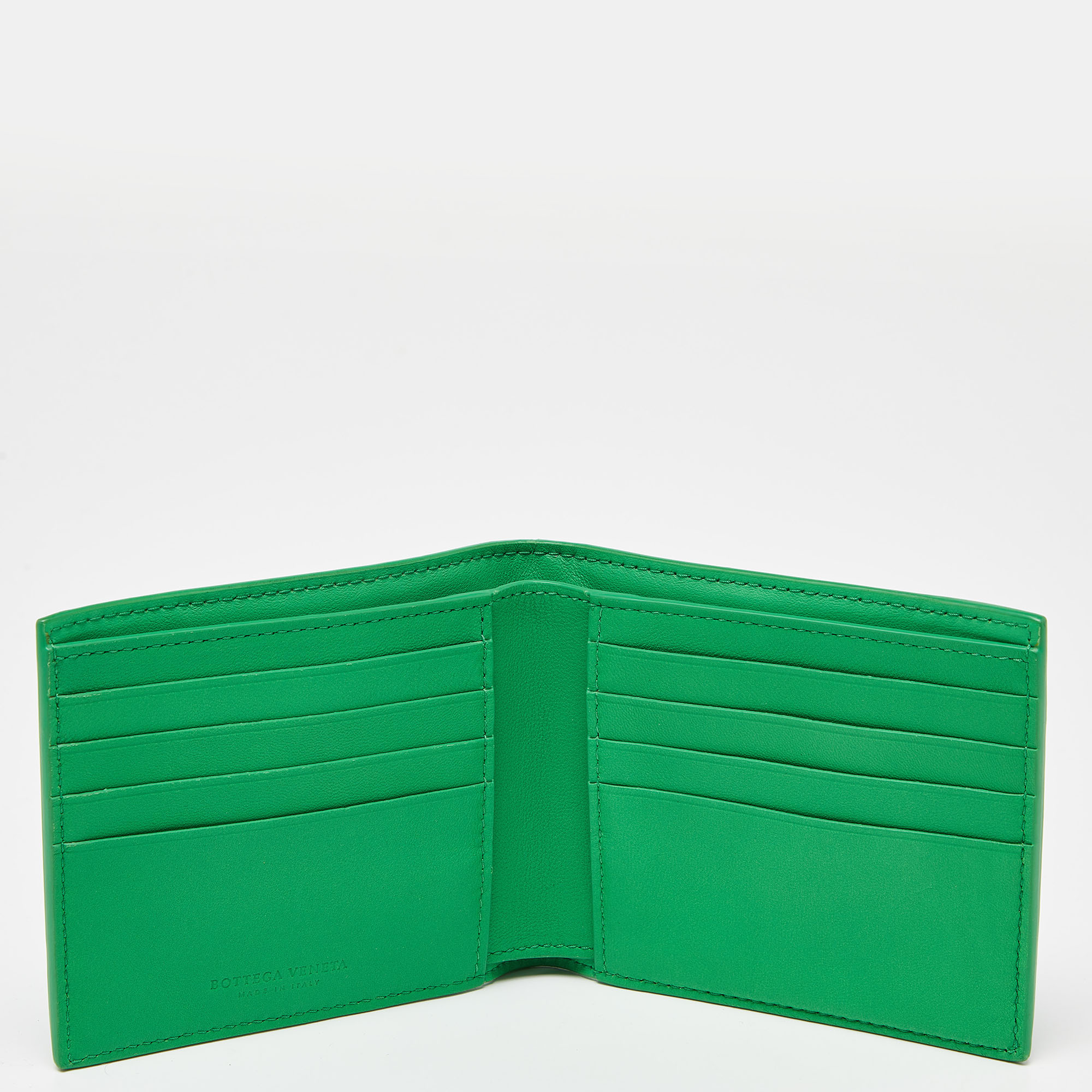 

Bottega Veneta Green Intrecciato Leather Bifold Wallet