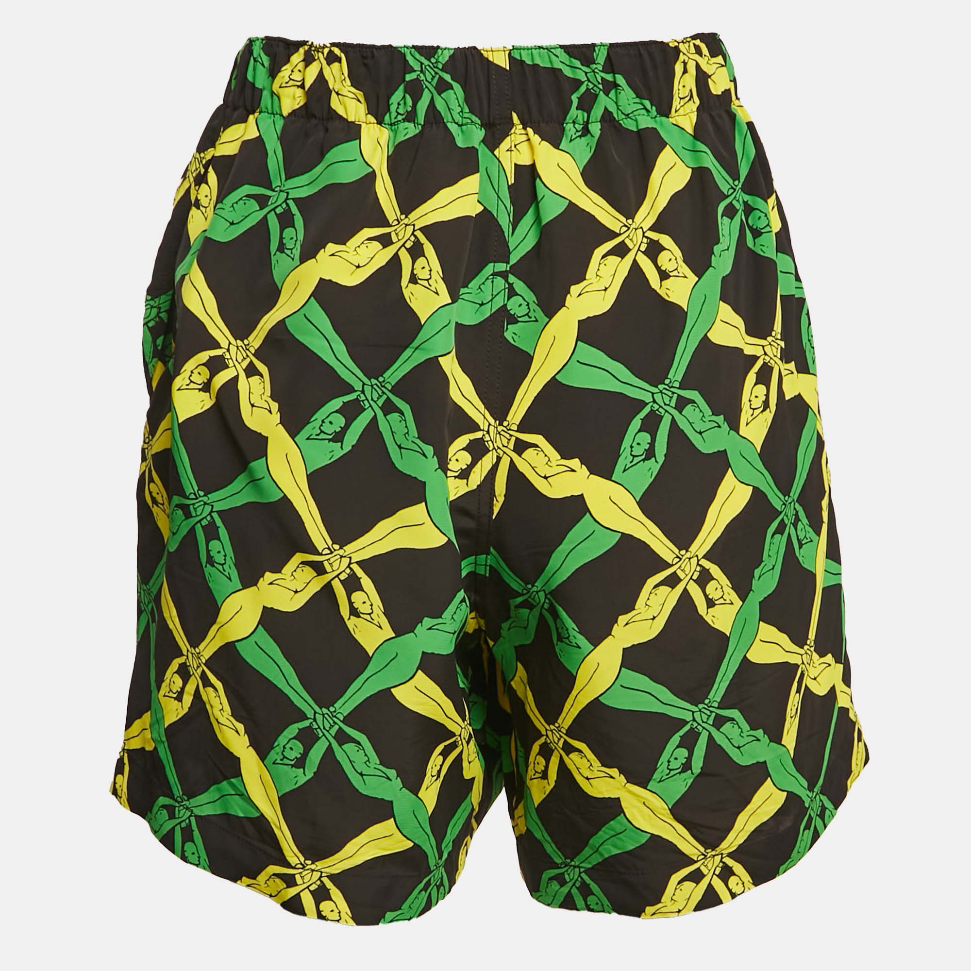 

Bottega Veneta Green/Yellow Fantasia Print Crepe Short XXS