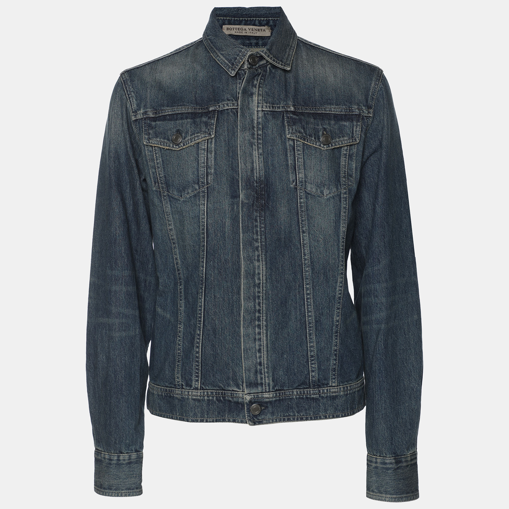 

Bottega Veneta Blue Denim Button Front Jacket M