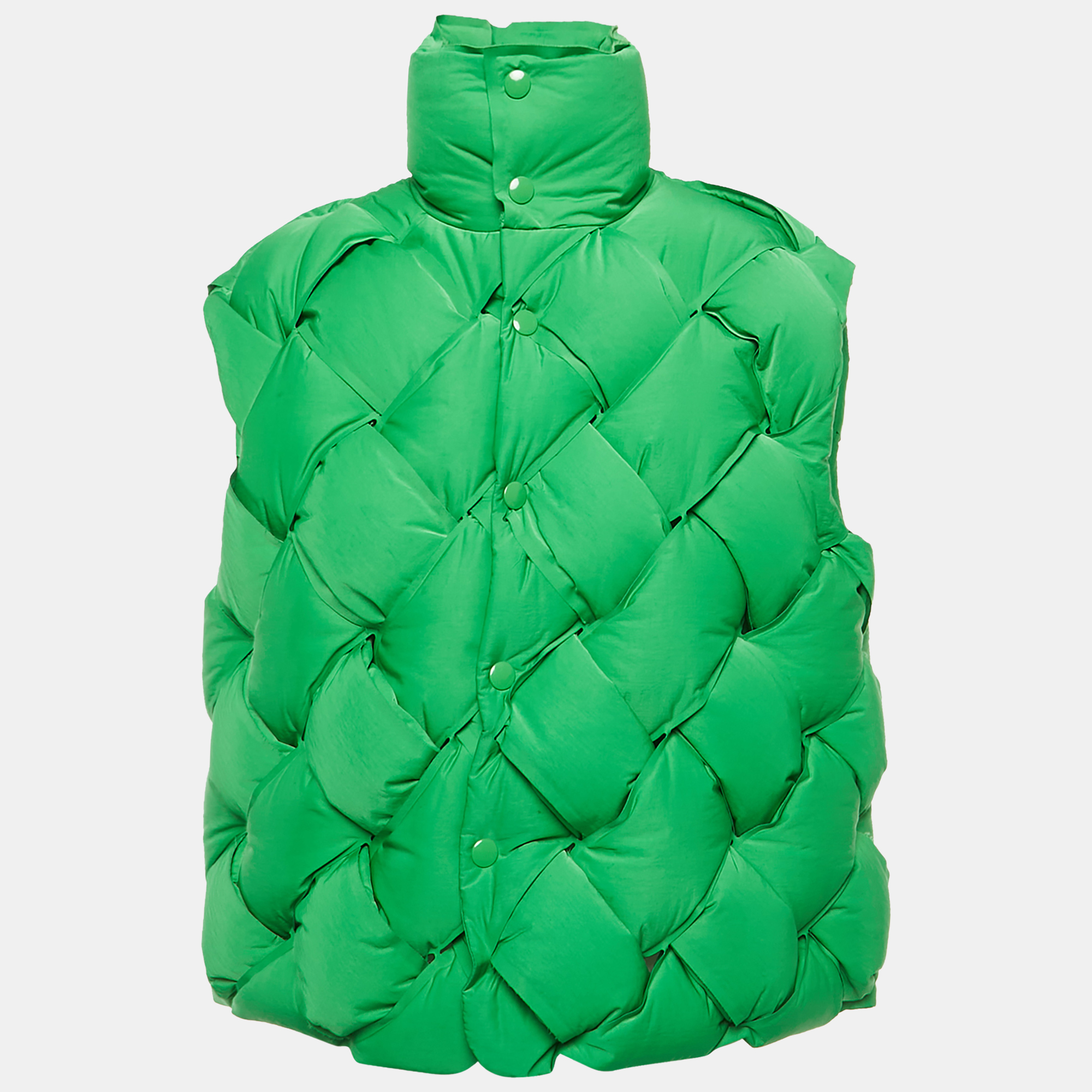 

Bottega Veneta Green Nylon Intrecciato Down Shell Gilet M
