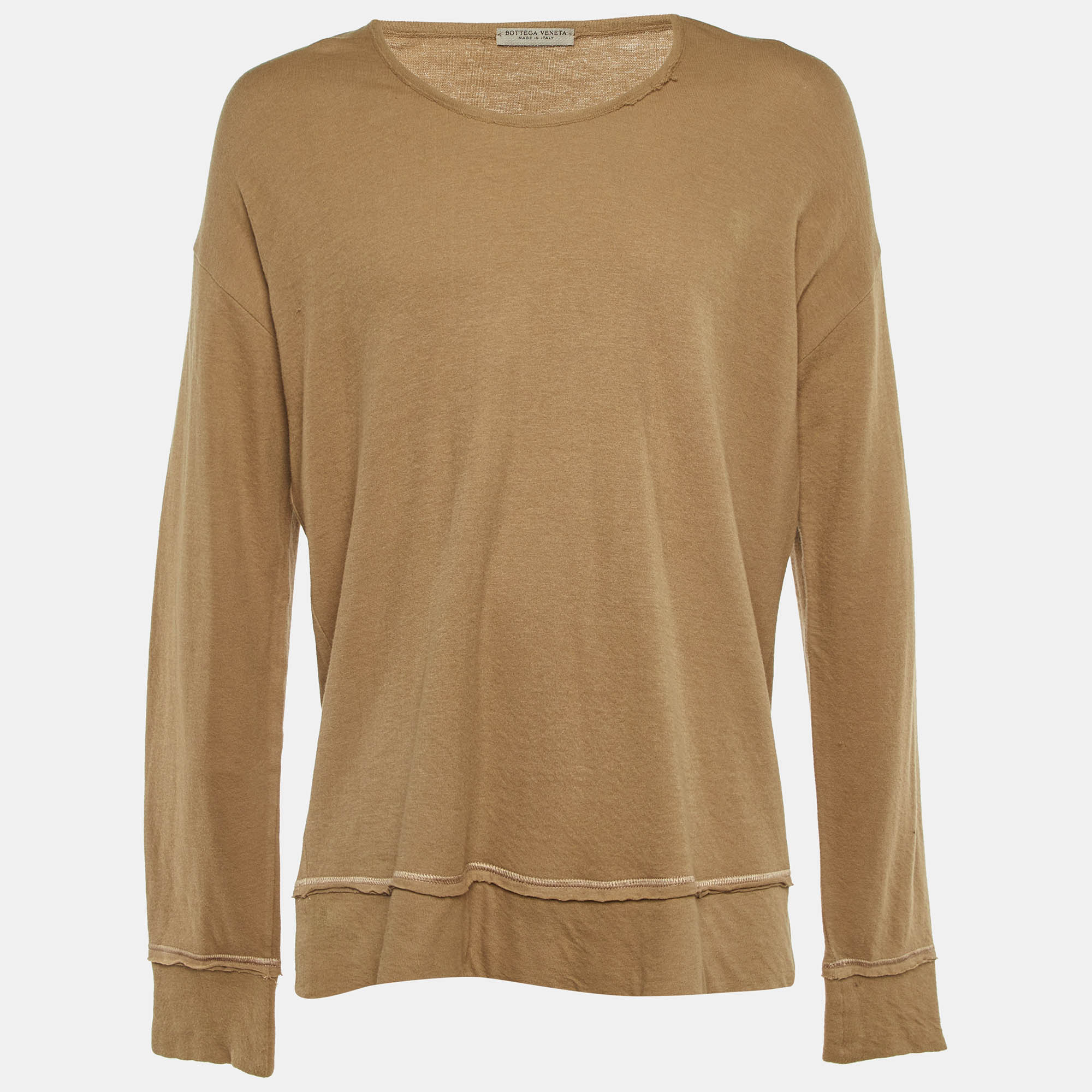 

Bottega Veneta Beige Cotton Knit Long Sleeve T-Shirt XXL
