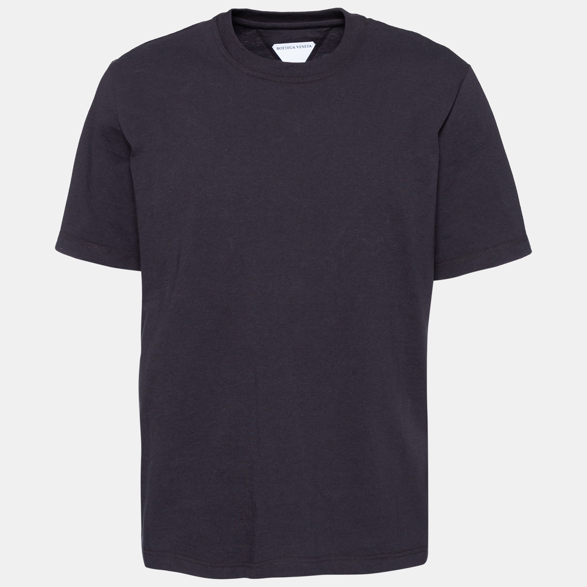 

Bottega Veneta Black Jersey Logo Embroidered Crewneck T-Shirt