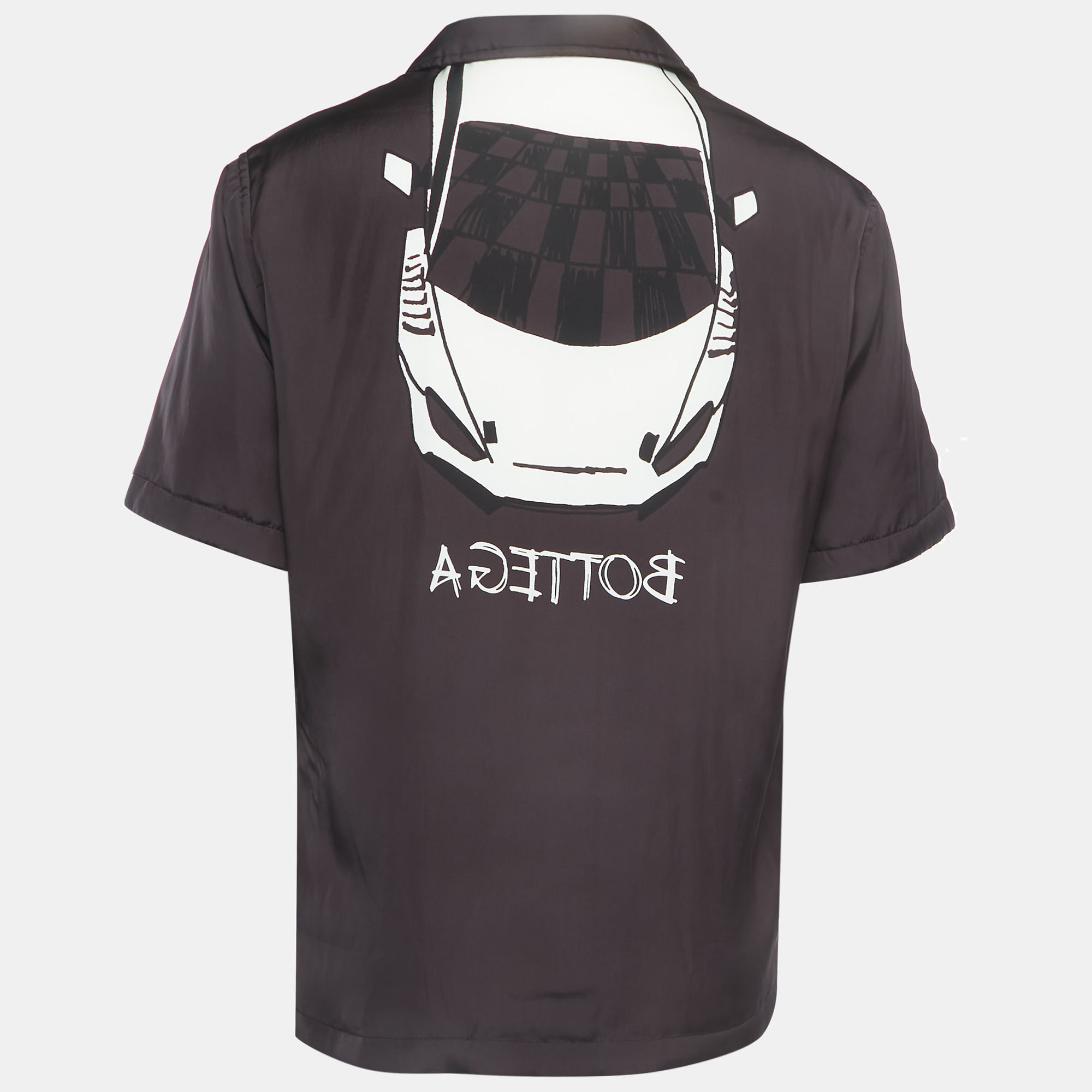 

Bottega Veneta Brown Logo Print Button Front Short Sleeve Shirt