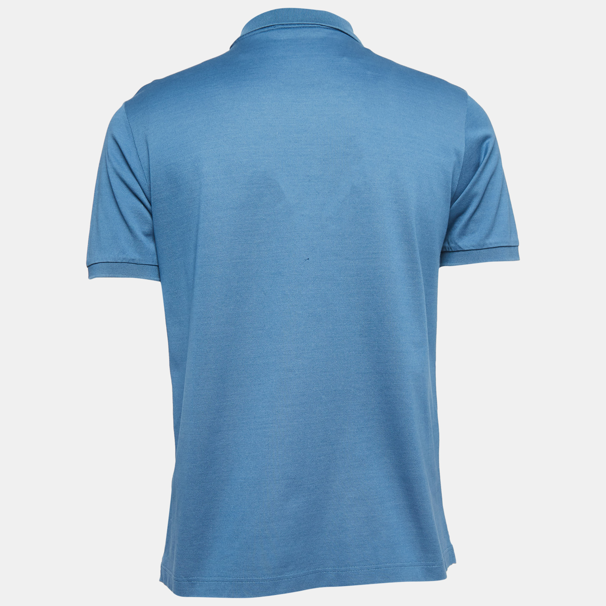 

Bottega Veneta Blue Cotton Pique Polo T-Shirt