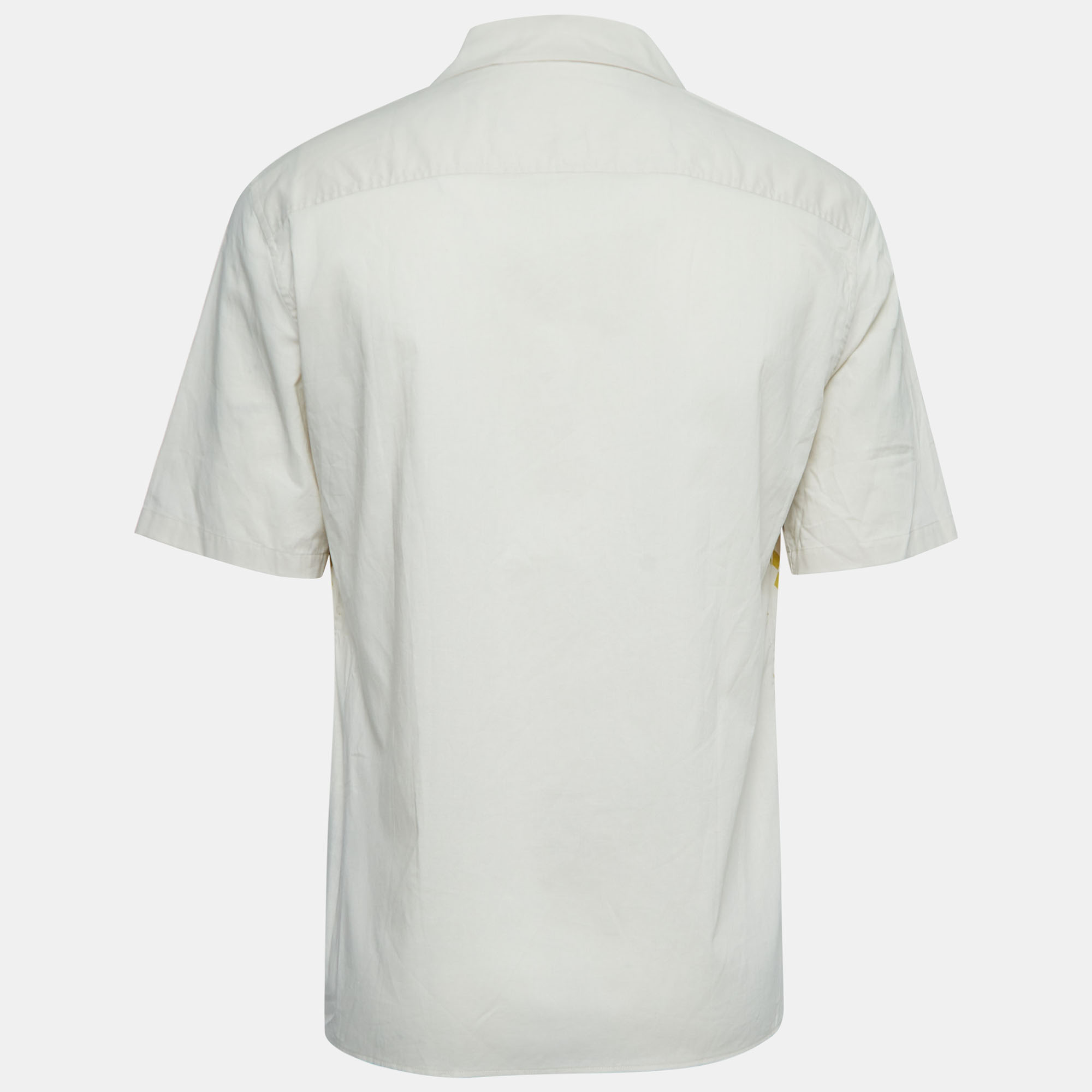 

Bottega Veneta Light Grey Geometric Printed Cotton Short Sleeve Shirt
