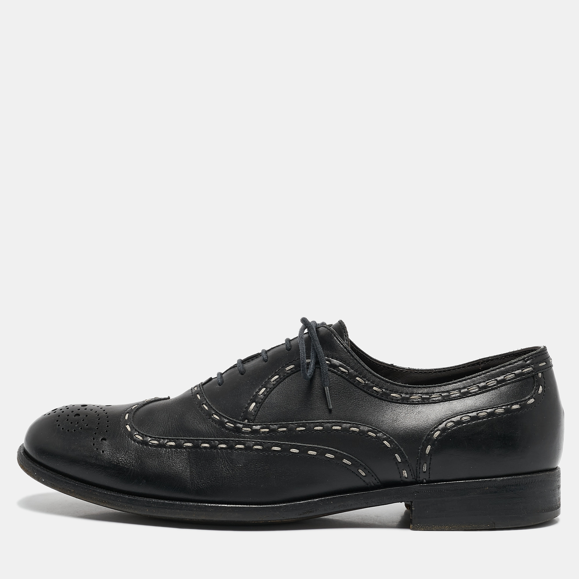 

Bottega Veneta Black Leather Brogue Oxfords Size