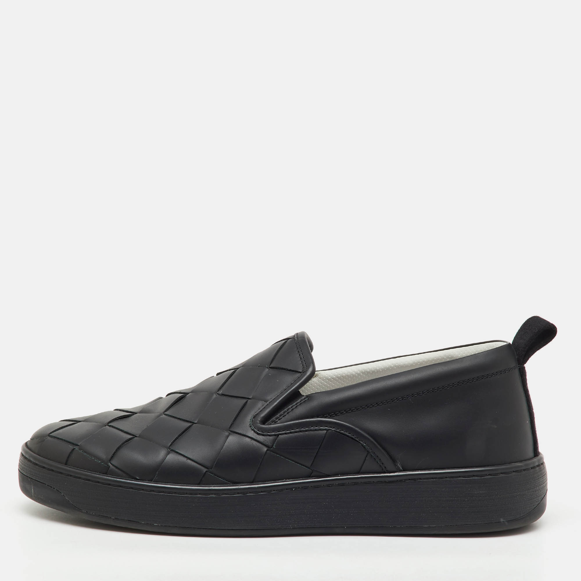 

Bottega Veneta Black Leather Dodger Slip On Sneakers Size