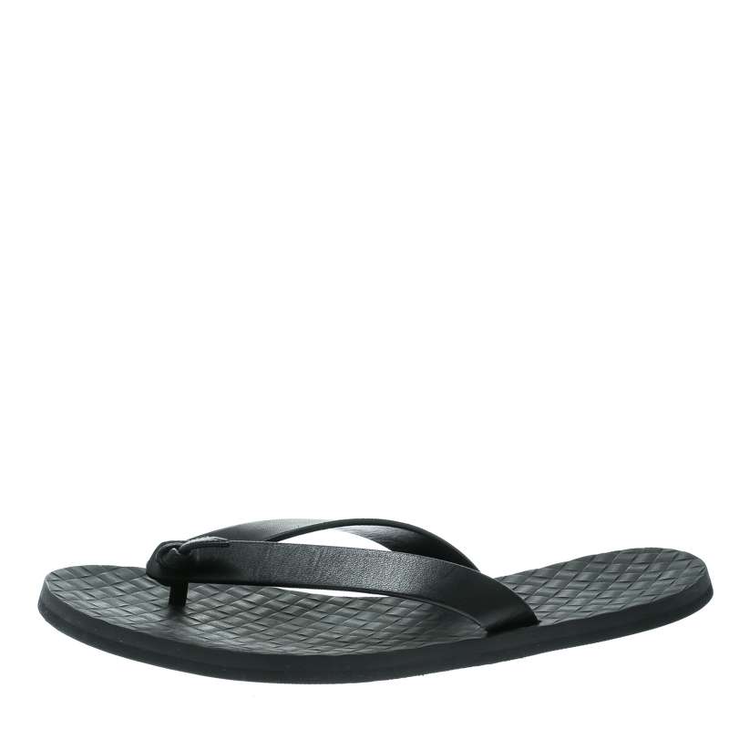 

Bottega Veneta Black Leather Slipper Sandals Size
