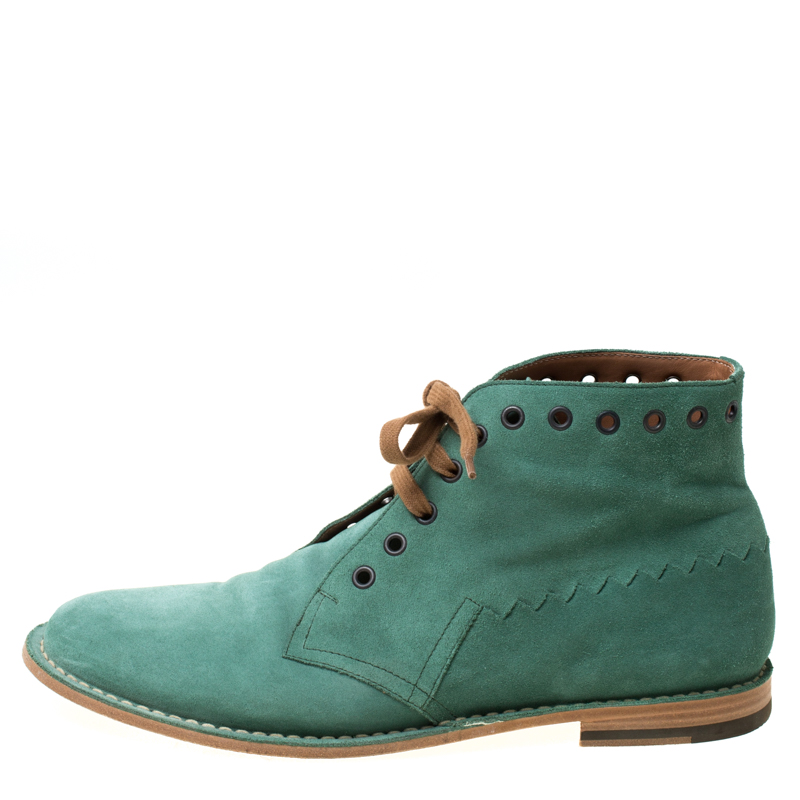 

Bottega Veneta Green Suede Lace Up Boots Size