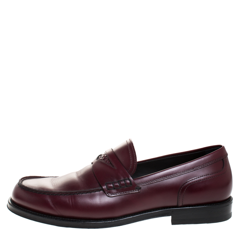 

Bottega Veneta Burgundy Leather Penny Loafers Size