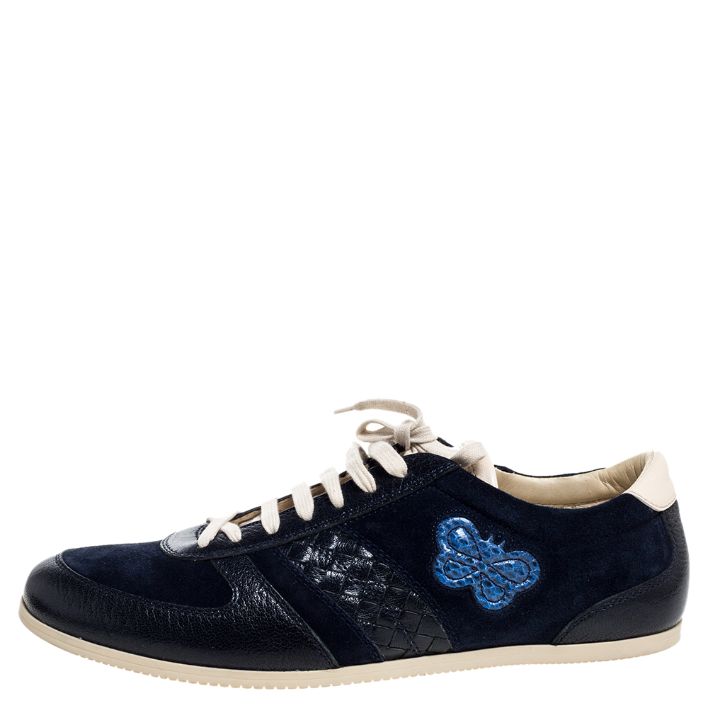 

Bottega Veneta Blue Suede and Leather Butterfly Sneakers Size