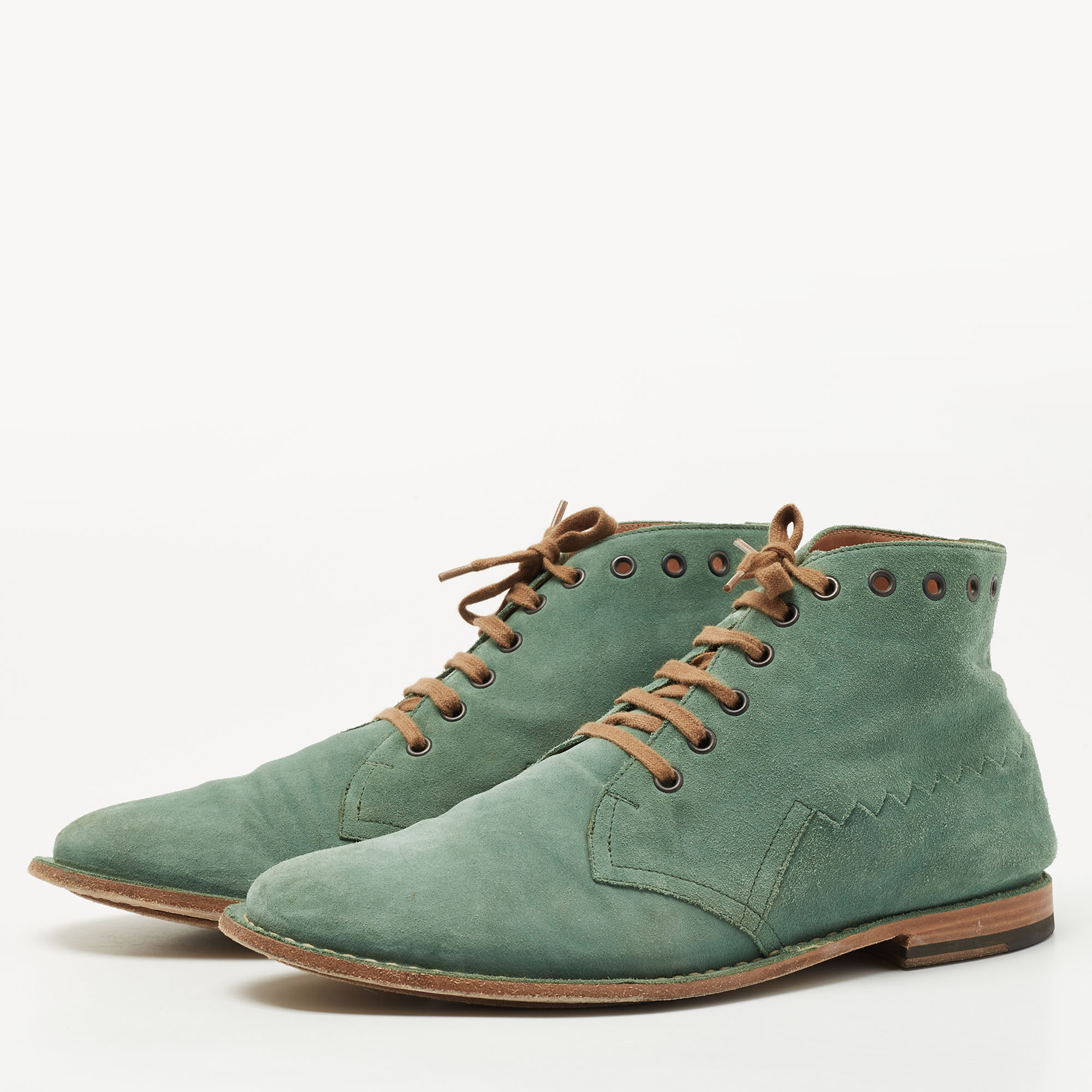

Bottega Veneta Green Suede Lace Up Boots Size