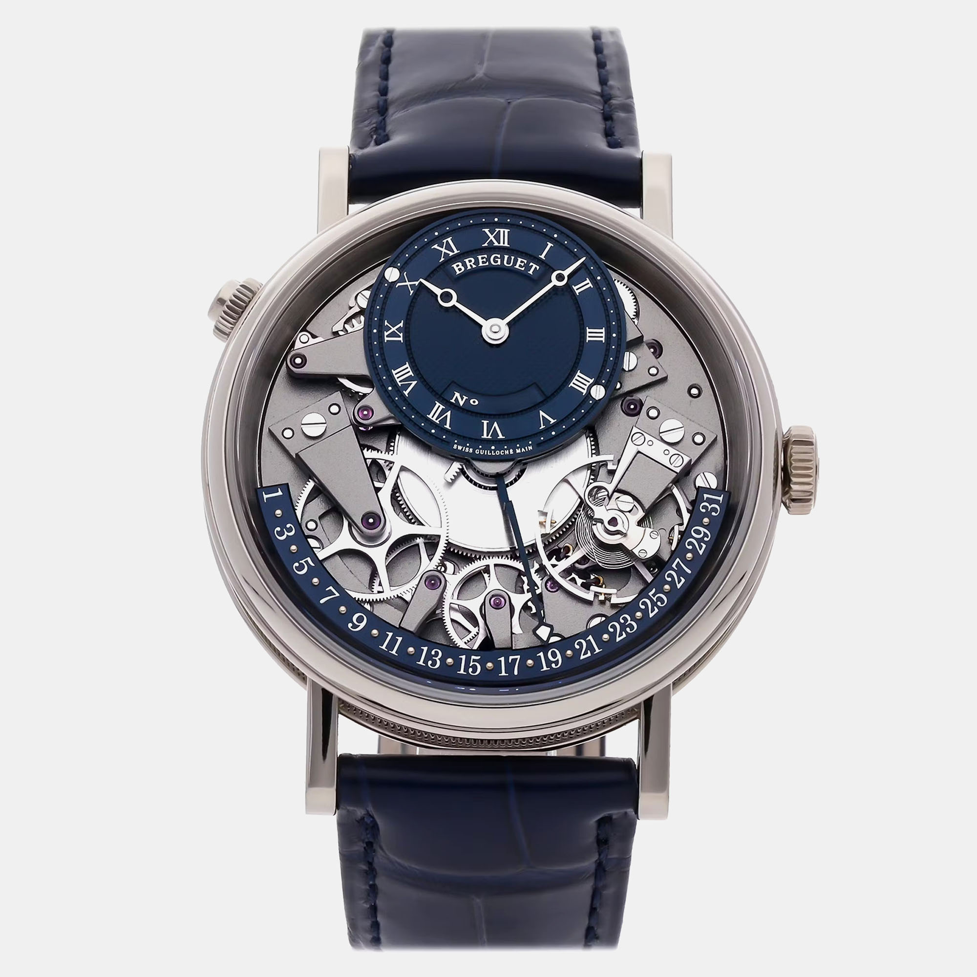 

Breguet Blue 18k White Gold Tradition Retrograde 7597BB/GY/9WU Automatic Men's Wristwatch 40 mm