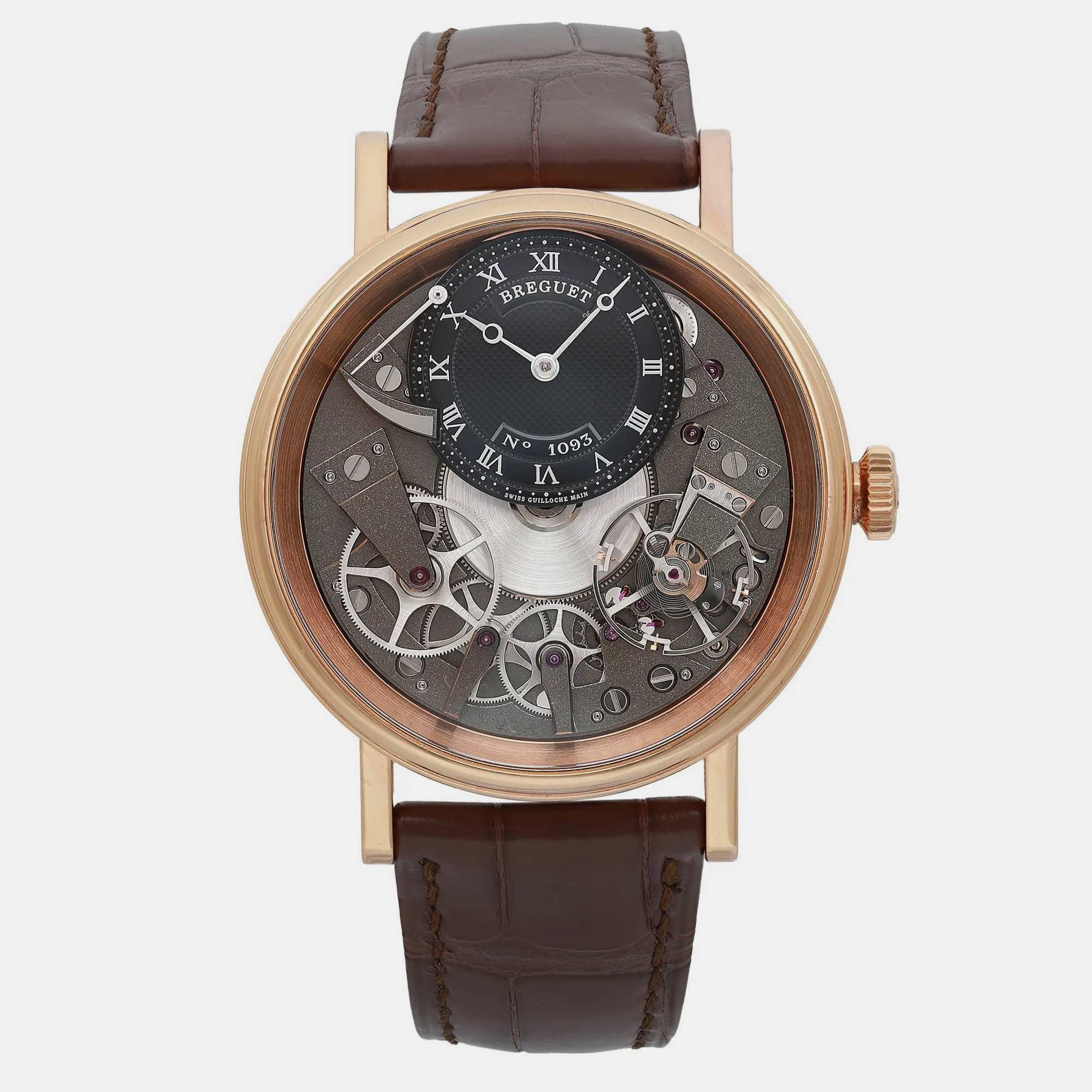 

Breguet Skeleton 18K Rose Gold Tradition Manual Winding Men's Wristwatch 40 mm, Black