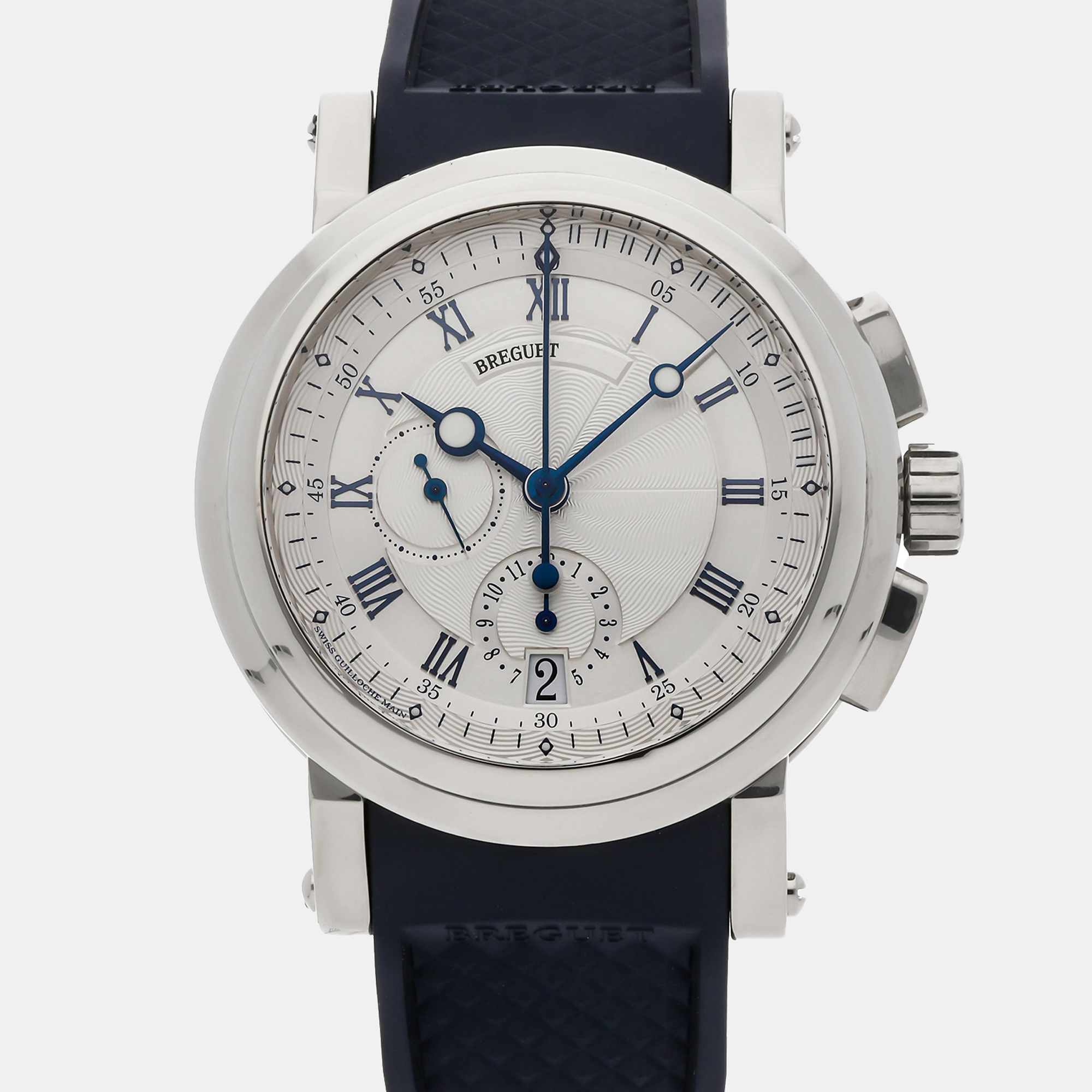 

Pre-Owned Breguet Marine GMT 5857ST/12/5ZU 42 mm, Silver