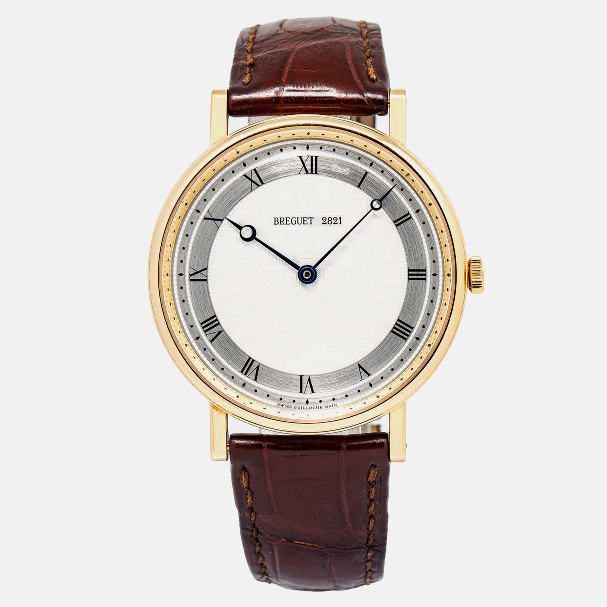

Breguet Classique 5967 Manual Winding Silver 18K Yellow Gold Men's Wristwatch 41 mm