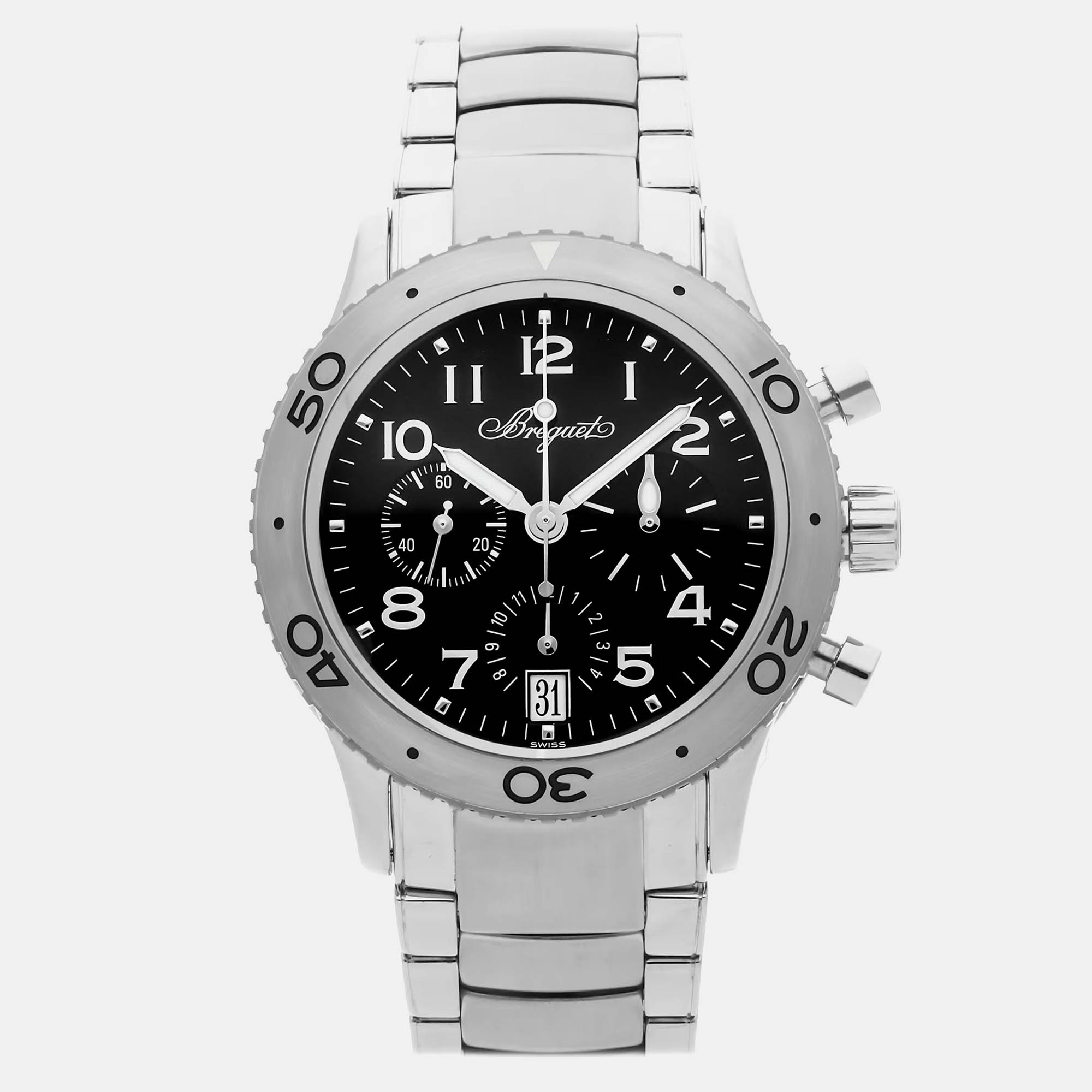 

Pre-Owned Breguet Type XX Transatlantique Chronograph 3820ST/H2/SW9 Black Automatic Men's Wristwatch 39 mm