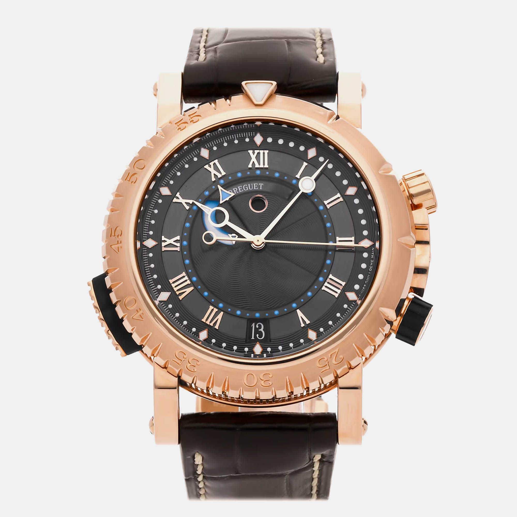 Pre-owned Breguet Marine Royale Alarm Men's Watch Automatic 45 Mm In Black
