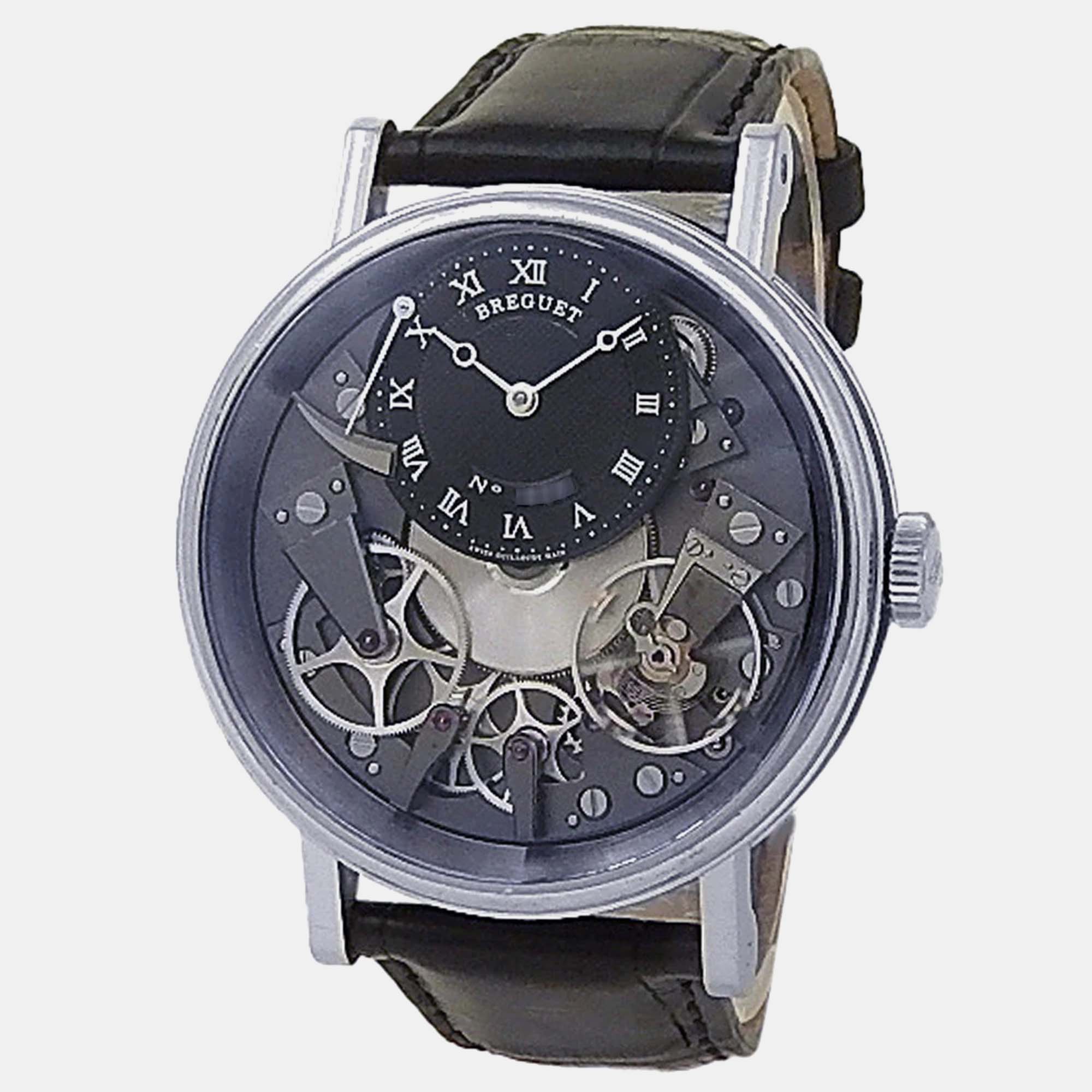 

Breguet Tradition 7057BB-G9-9W6 Manual Winding Black Dial 18k White Gold Men's Wristwatch 40 mm