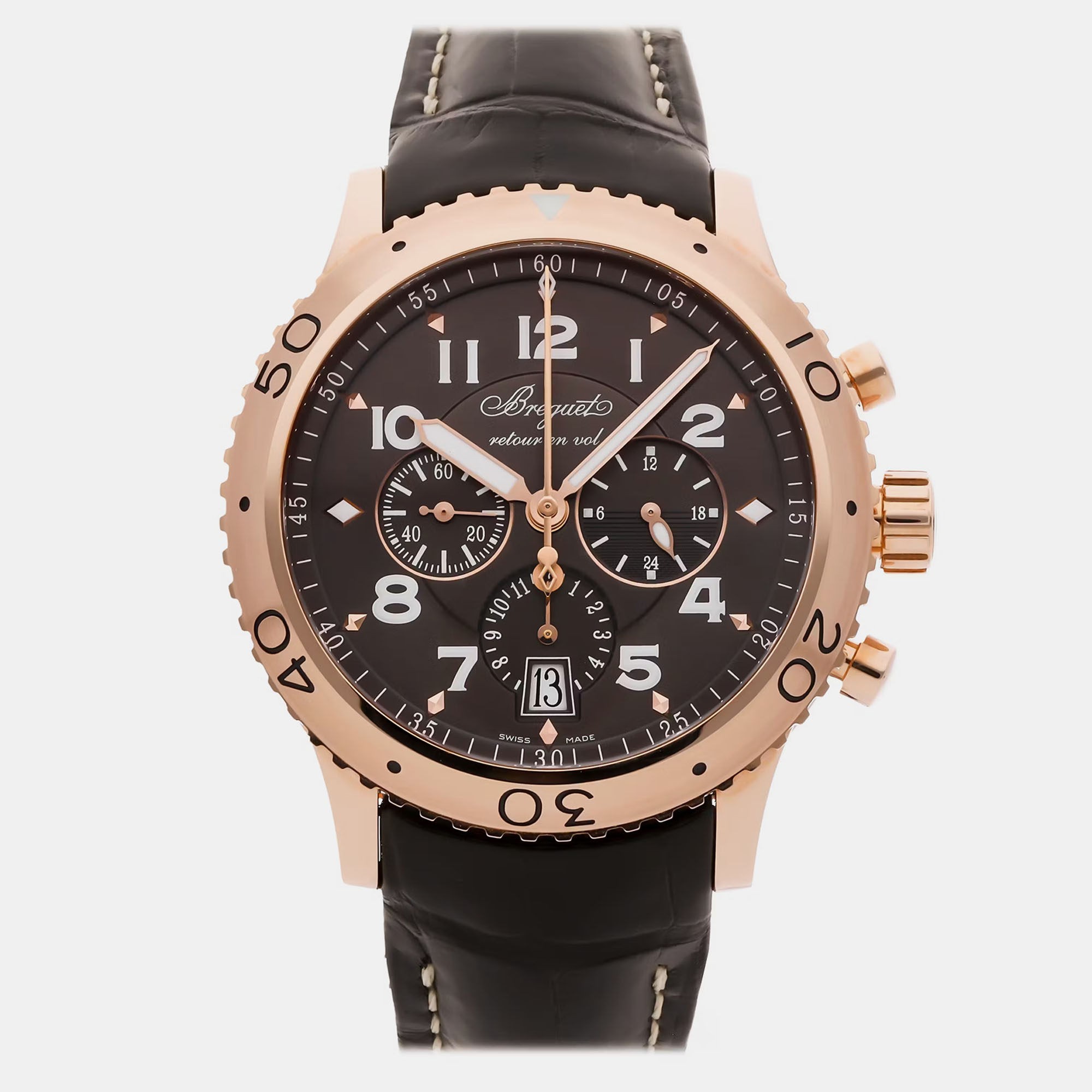 

Pre-Owned Breguet Type XXI Flyback Chronograph 3810BR/92/9ZU 42 mm, Brown