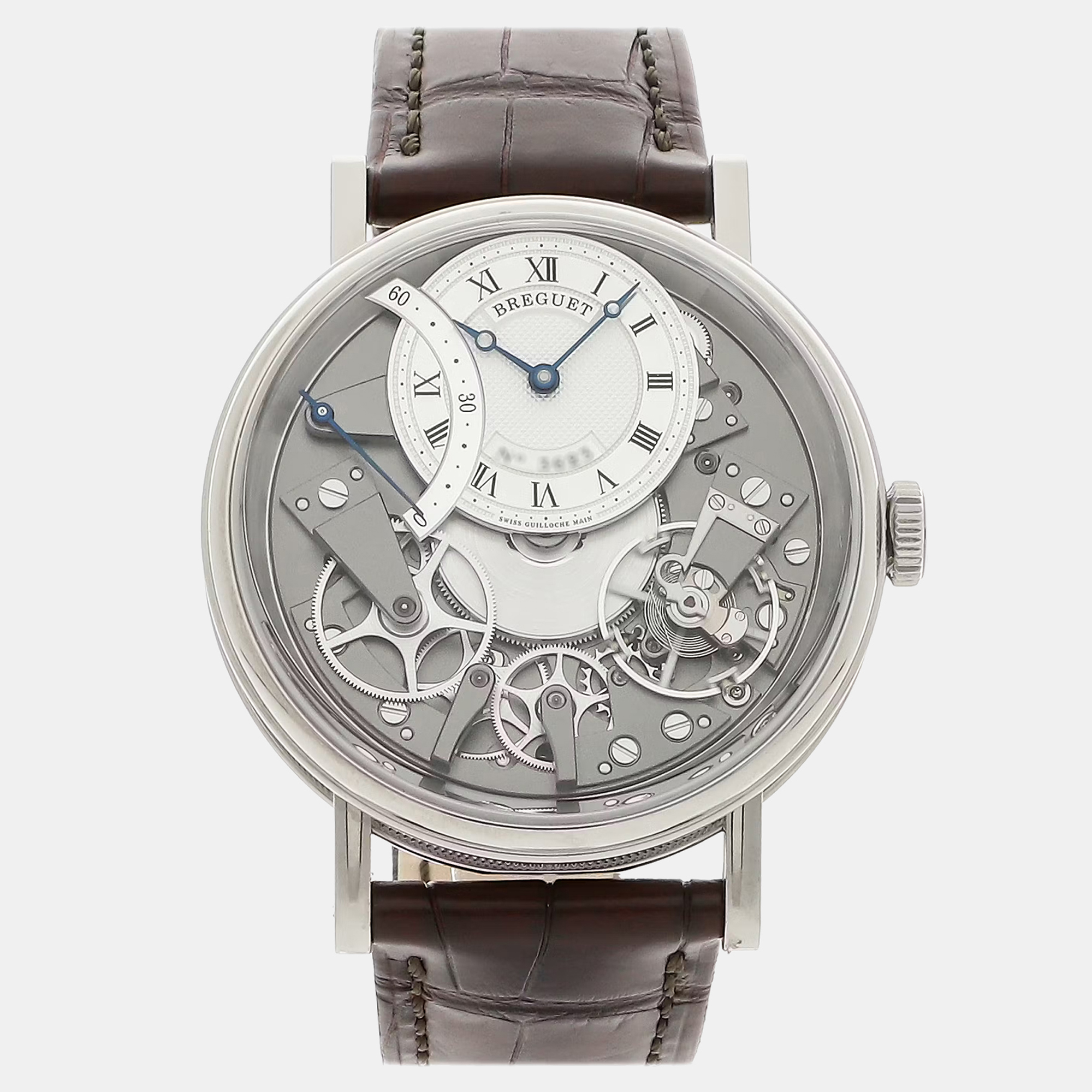 

Pre-Owned Breguet Tradition Retrograde Seconds 7097BB/G1/9WU Silver Automatic 18k White Gold Men's Wristwatch 40 MM