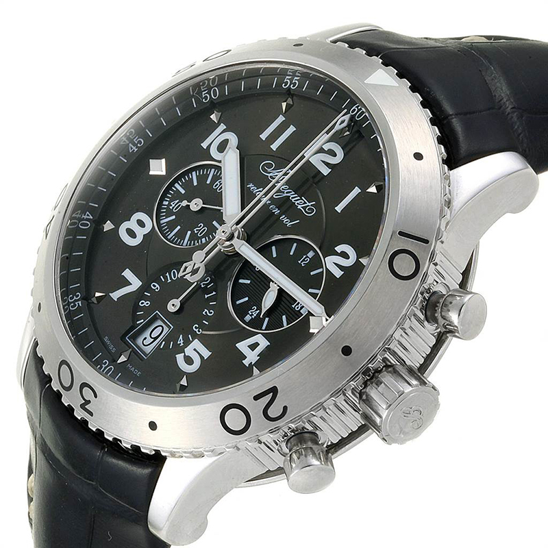 

Breguet Ruthenium Stainless Steel Transatlantique Type XXI Flyback, Silver