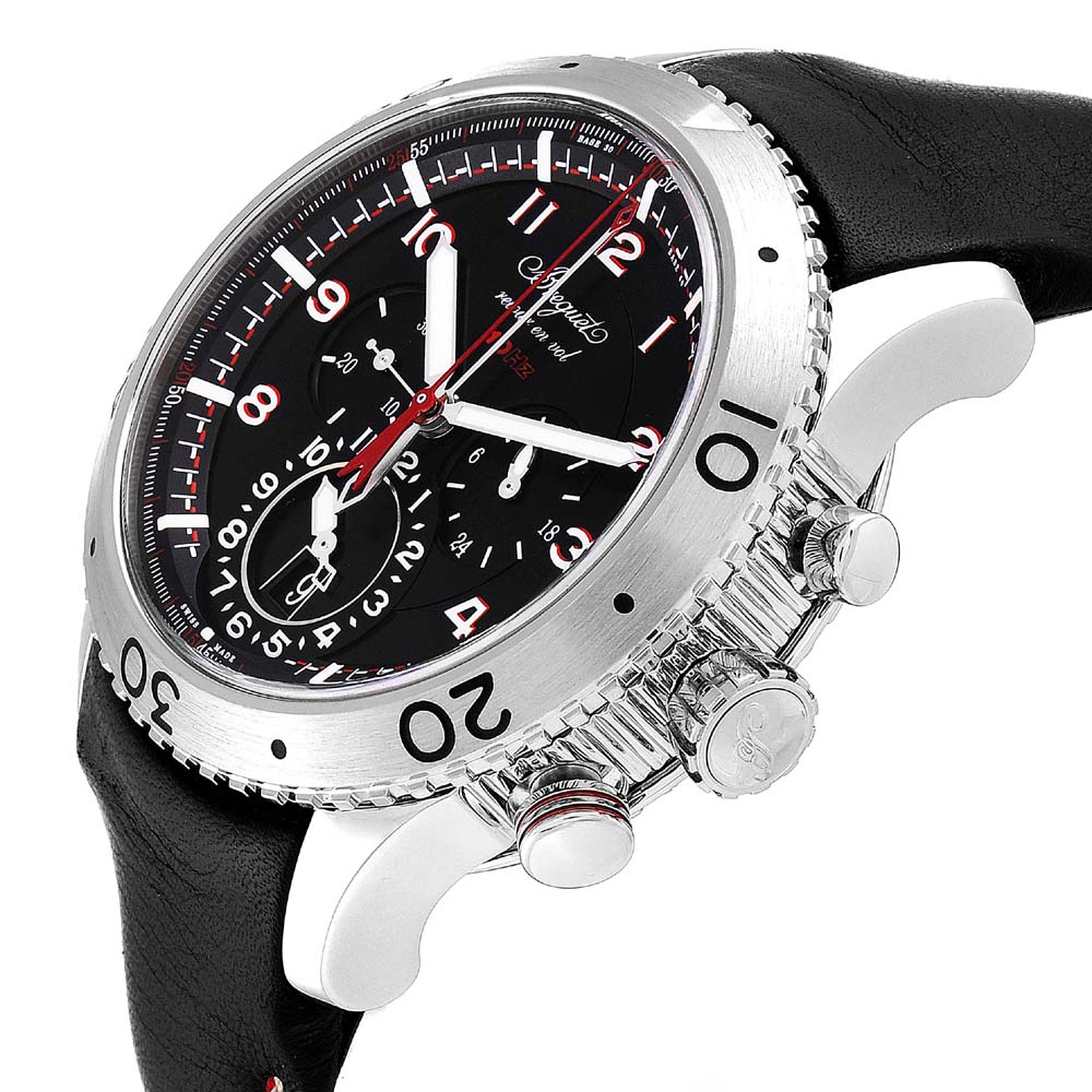 

Breguet Black Stainless Steel Transatlantique Type XXII Flyback