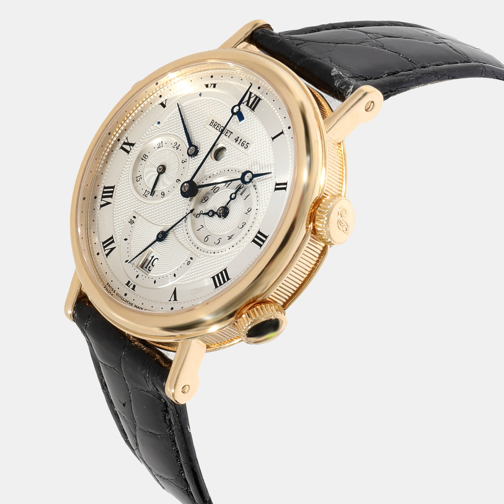 

Breguet Silver 18k Yellow Gold Classique Alarm 5707BA/12/9V6 Automatic Men's Wristwatch 39 mm