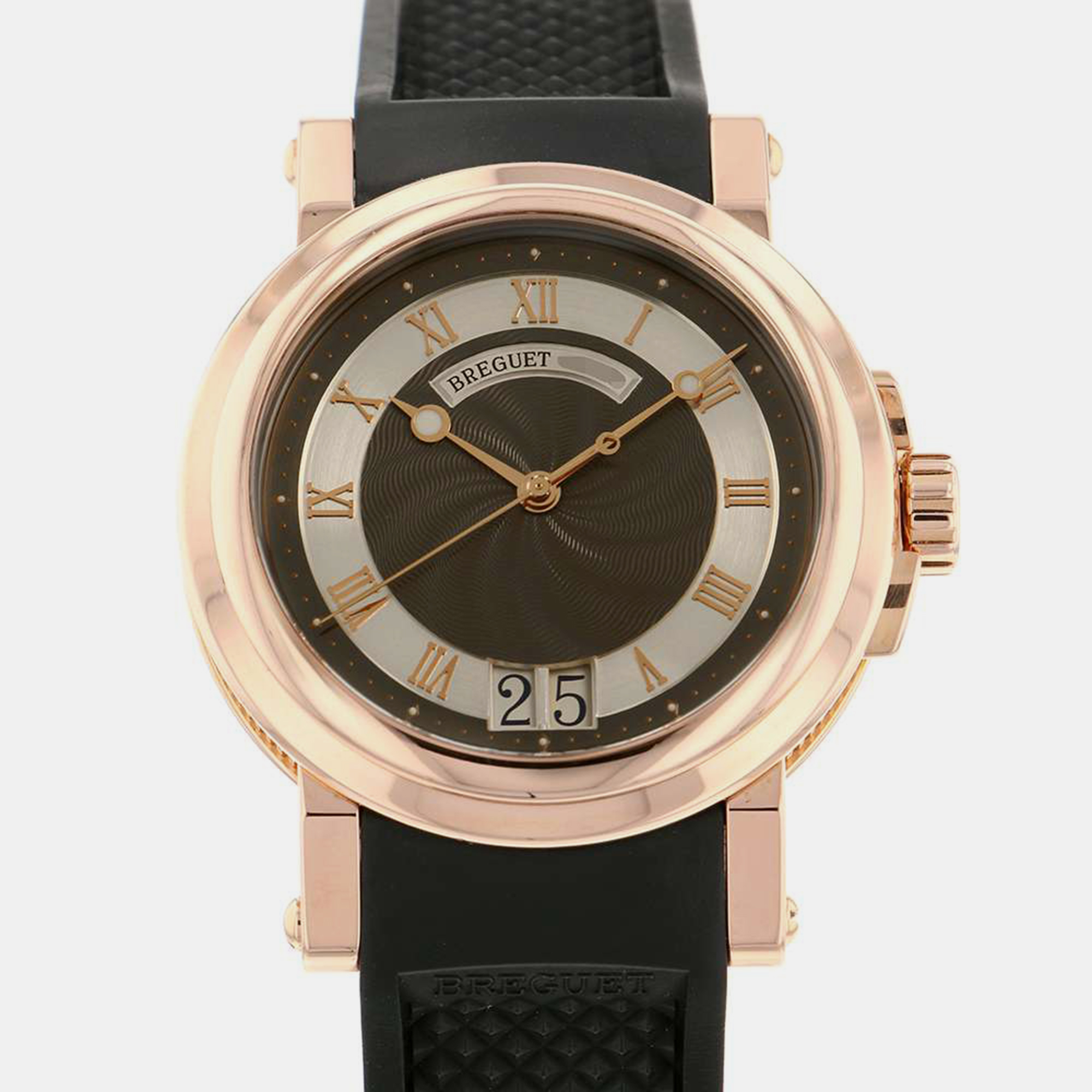 Pre-owned Breguet Grey 18k Rose Gold De La Marine 5817br/z2/5v8 Automatic Men's Wristwatch 39 Mm