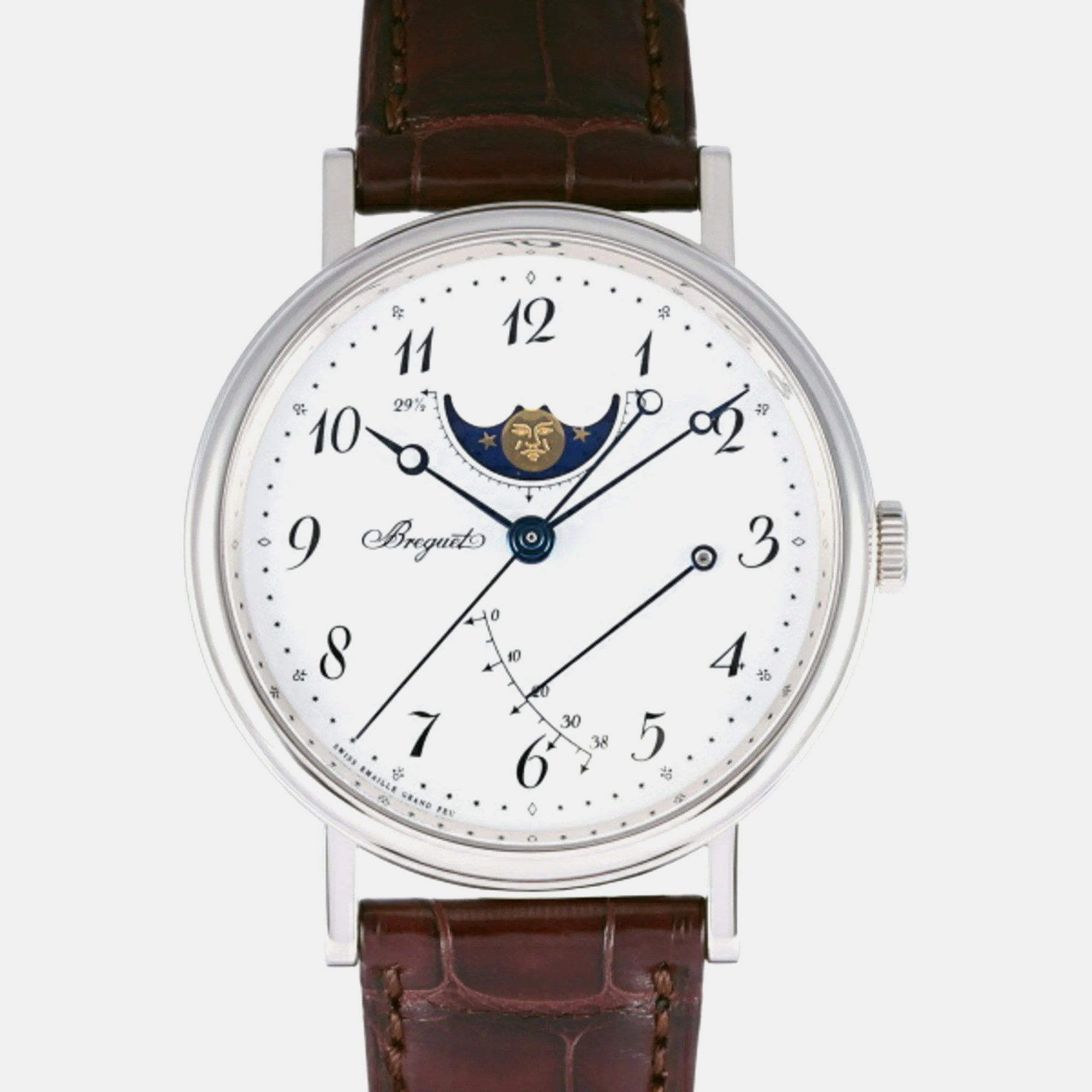 A meticulously crafted watch holds the promise of enduring appeal all day comfort and investment value. Carefully assembled and finished to stand out on your wrist this Breguet timepiece is a purchase you will cherish.